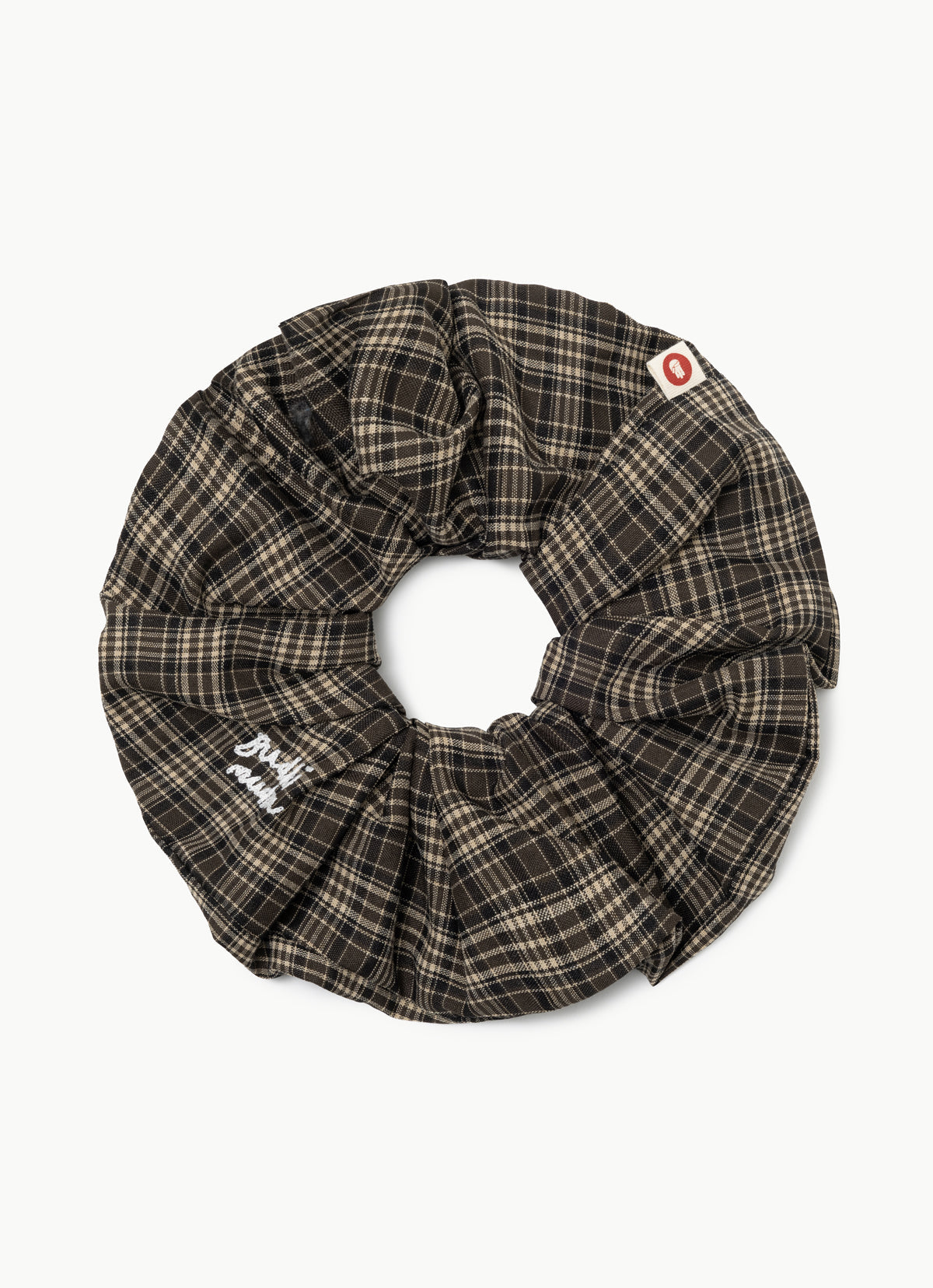 BM wide scrunchie #2_Brown Multi