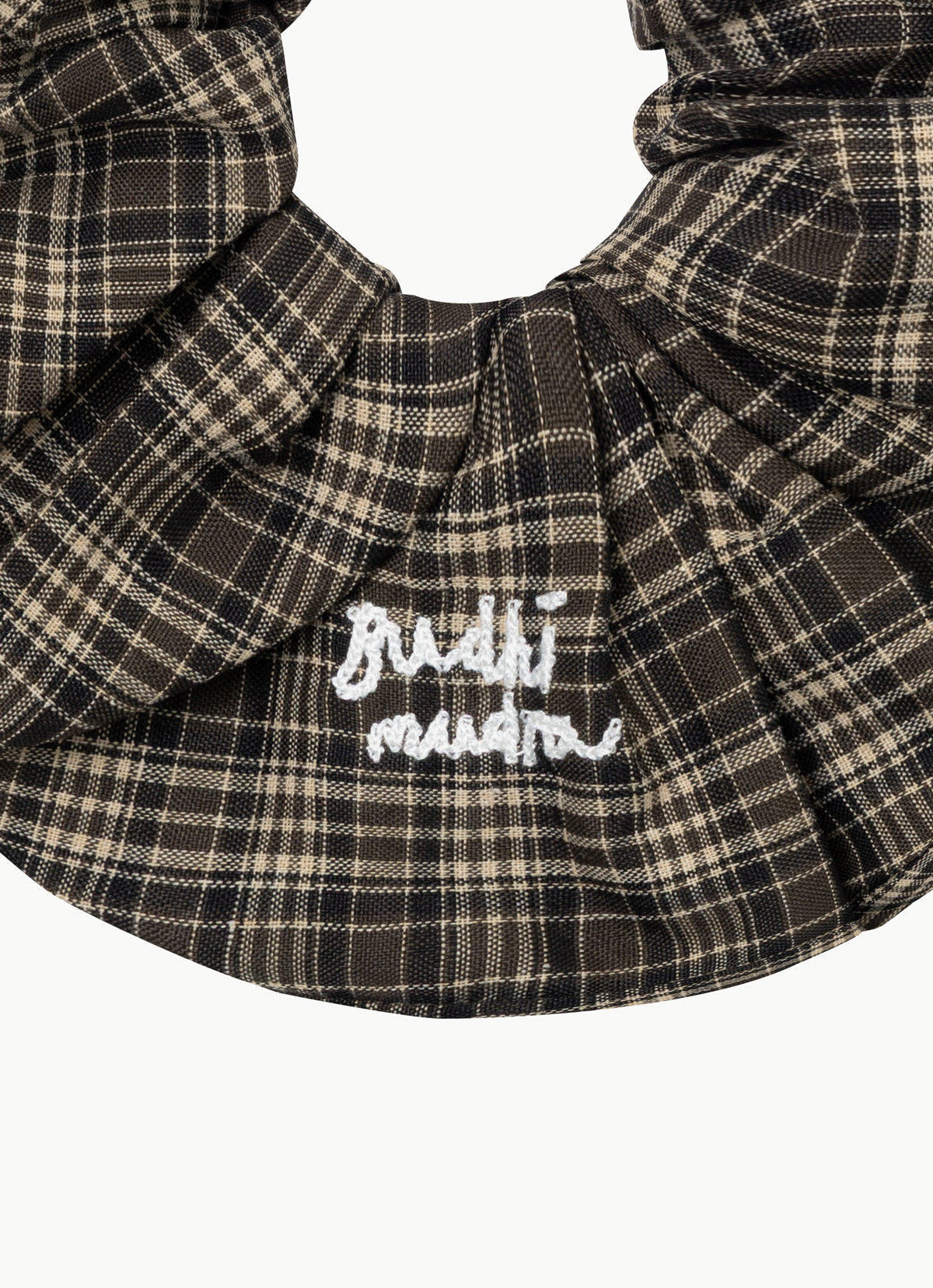BM wide scrunchie #2_Brown Multi