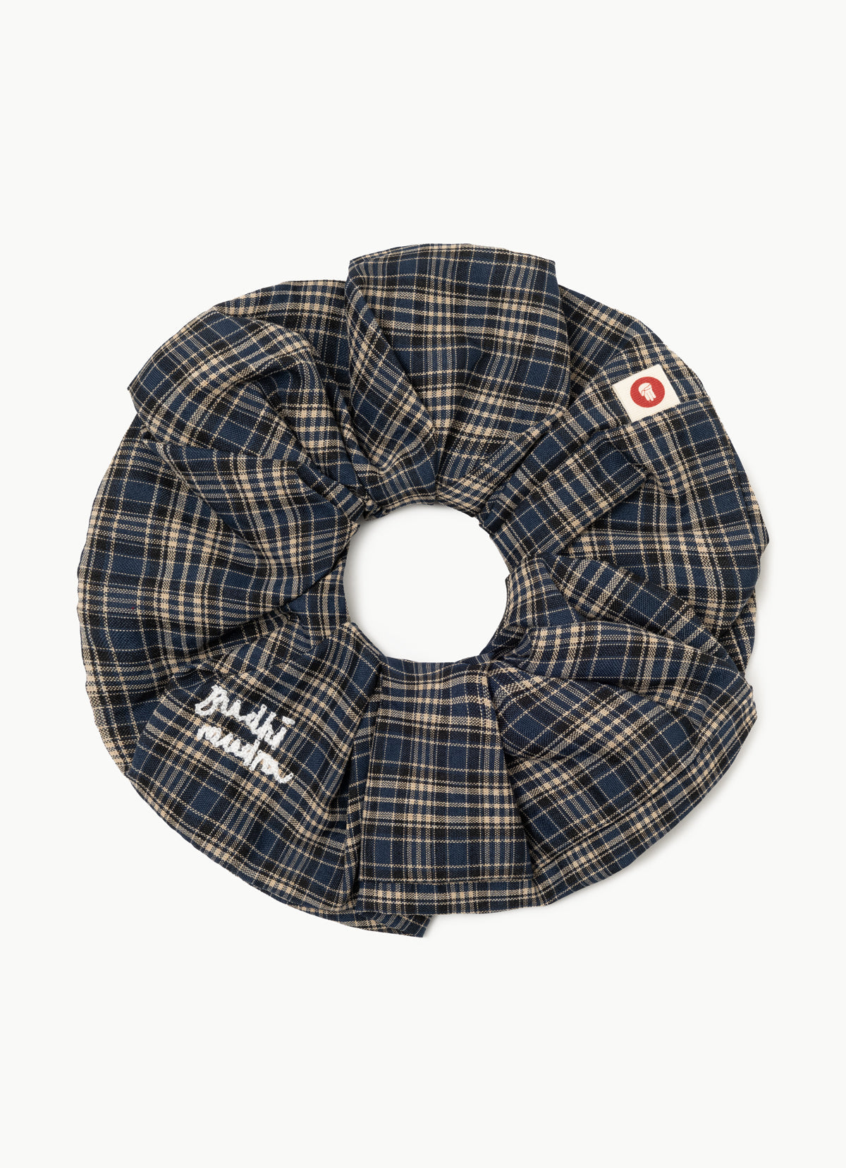 BM wide scrunchie #2_Blue Multi