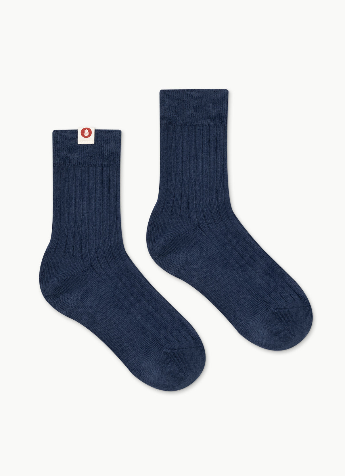 Wide rib ankle socks_Navy