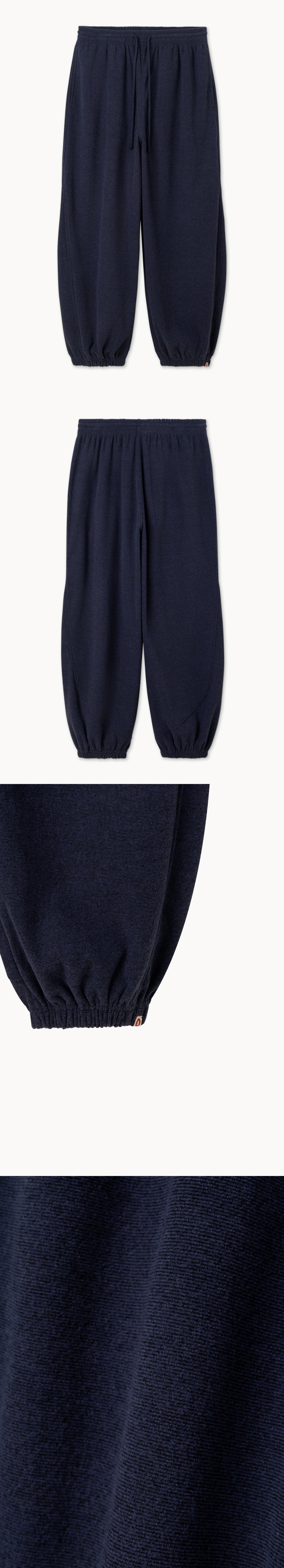 Diagonal jogger pants (Fleece ver.) (Unisex)_Blue Multi