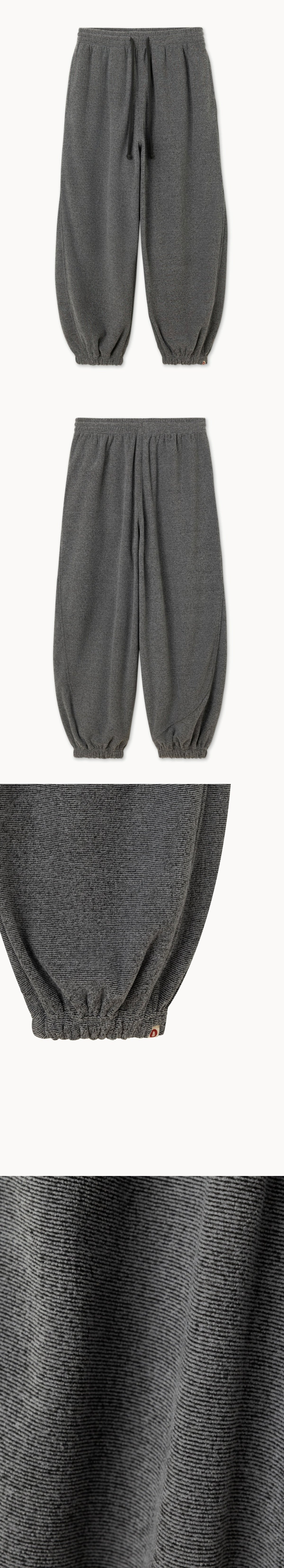 Diagonal jogger pants (Fleece ver.) (Unisex)_Black Multi