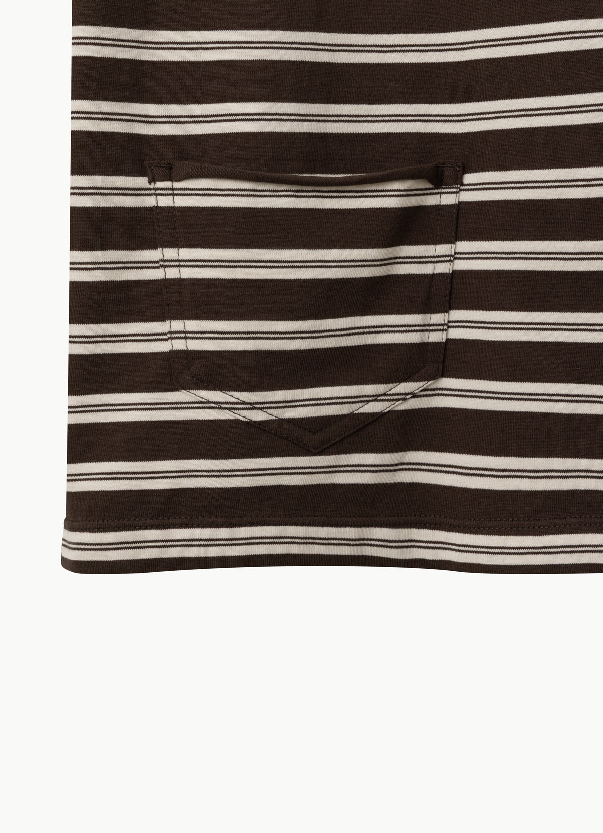Small pocket long sleeve (Unisex)_stripe_Brown Multi