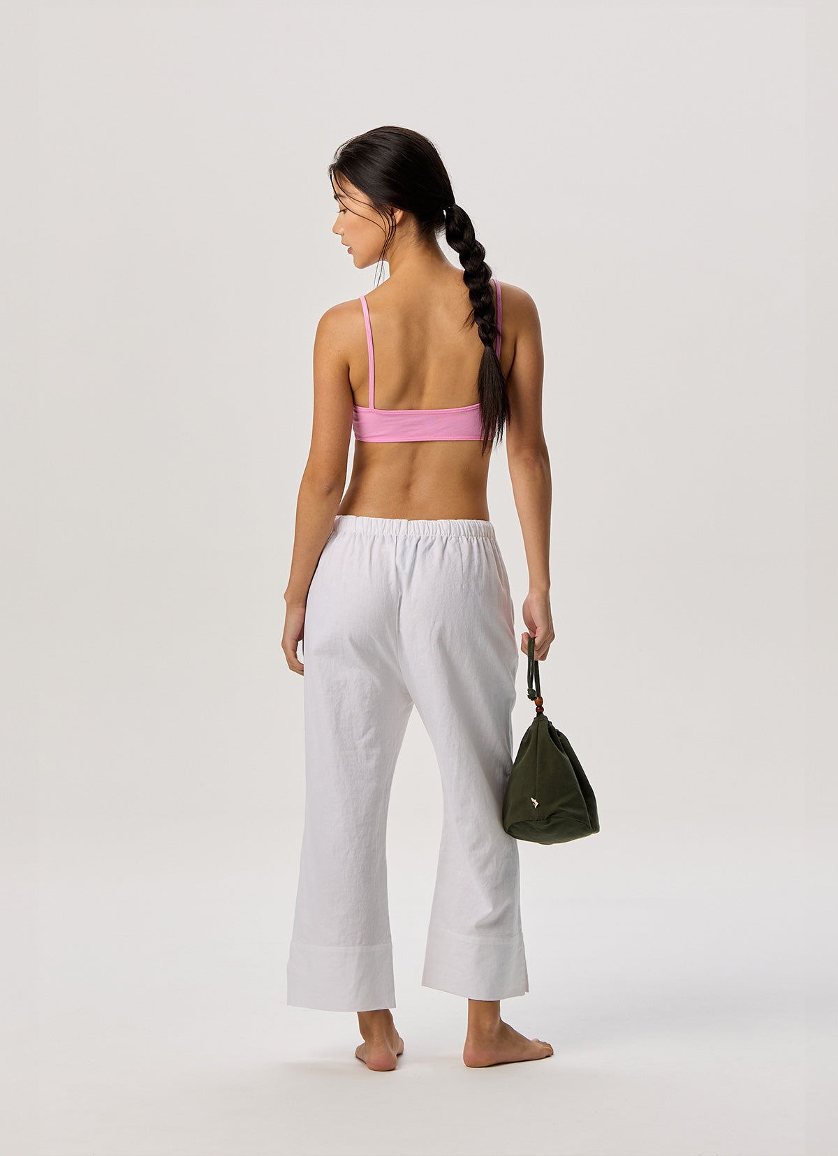 Linen crop pants_White