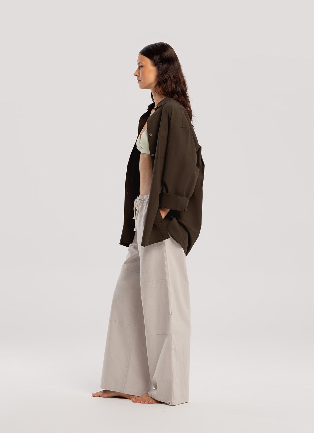 Two ways linen pants_Egret