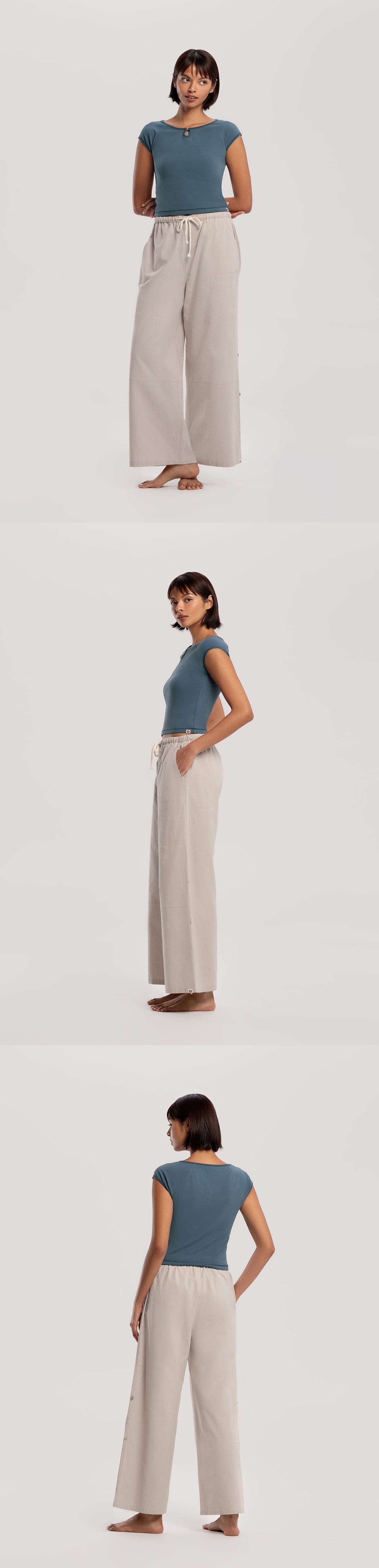 Two ways linen pants_Egret