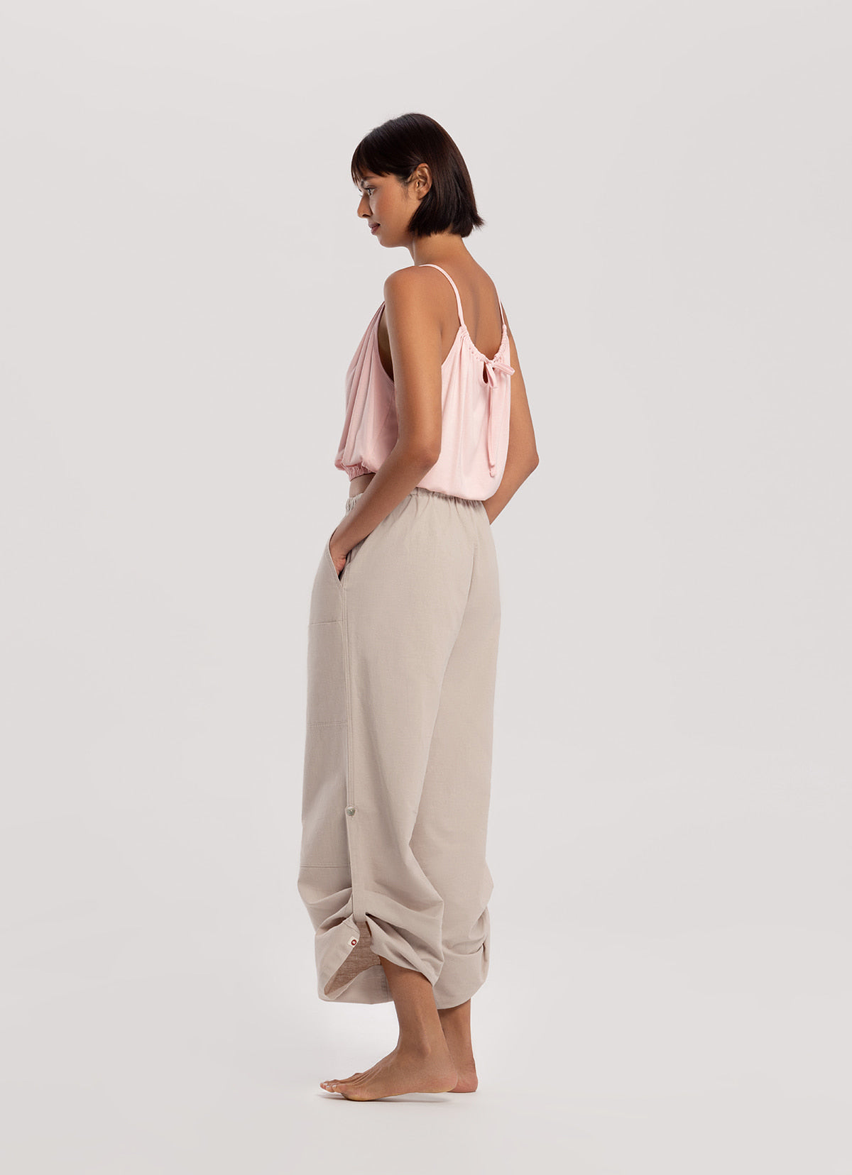 Two ways linen pants_Egret