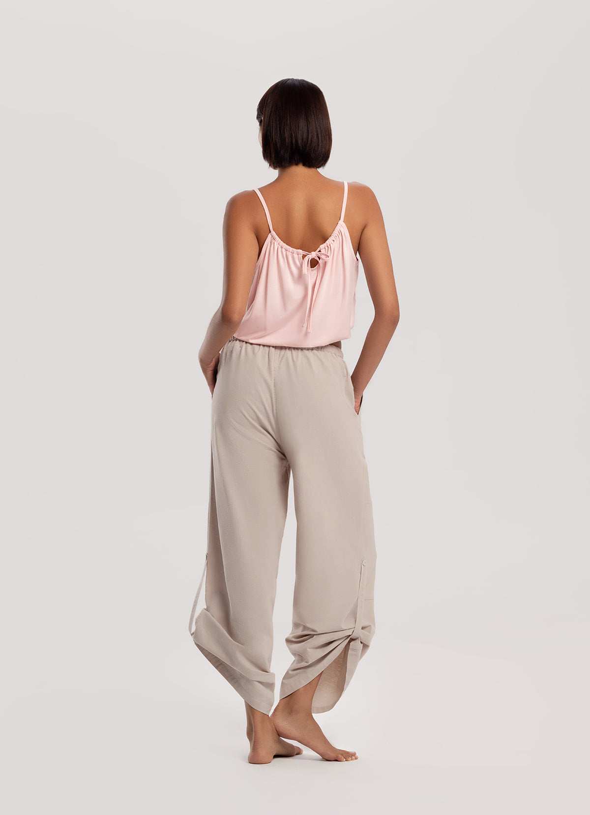 Two ways linen pants_Egret