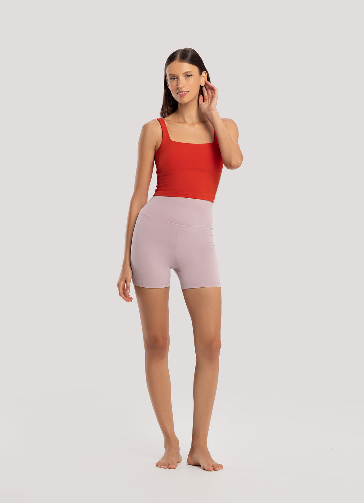 Deep square tank top_Red
