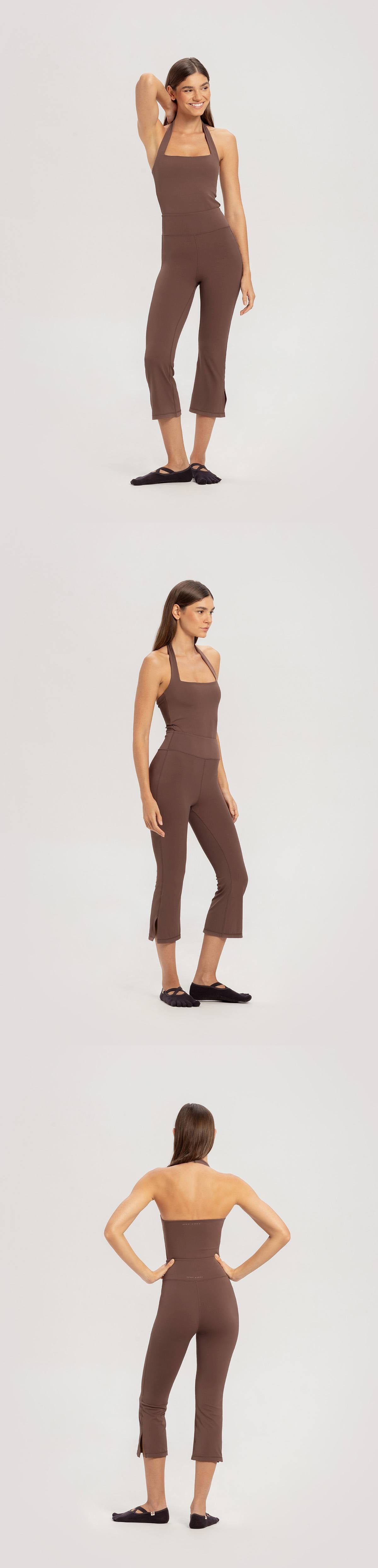 [Movement Line] Square halter tank top_Peppercorn