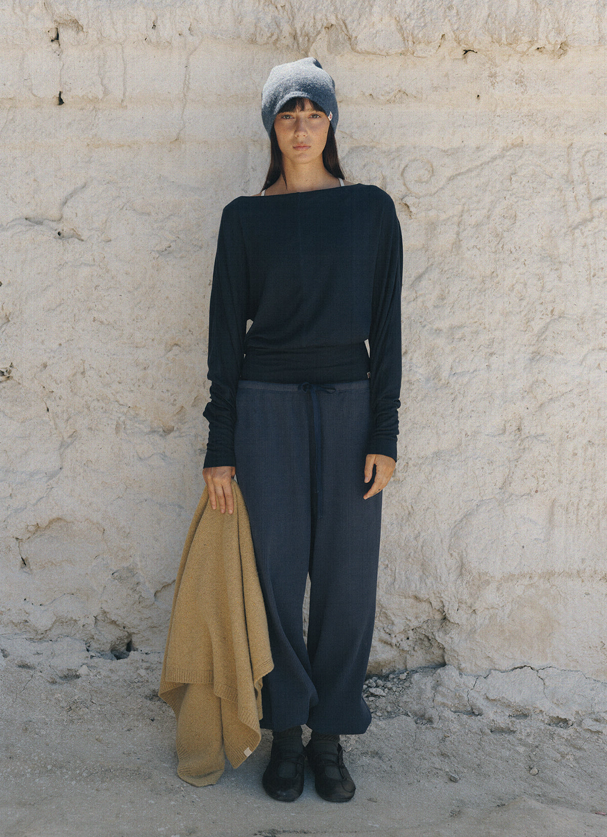 Soft wide long sleeve_Navy