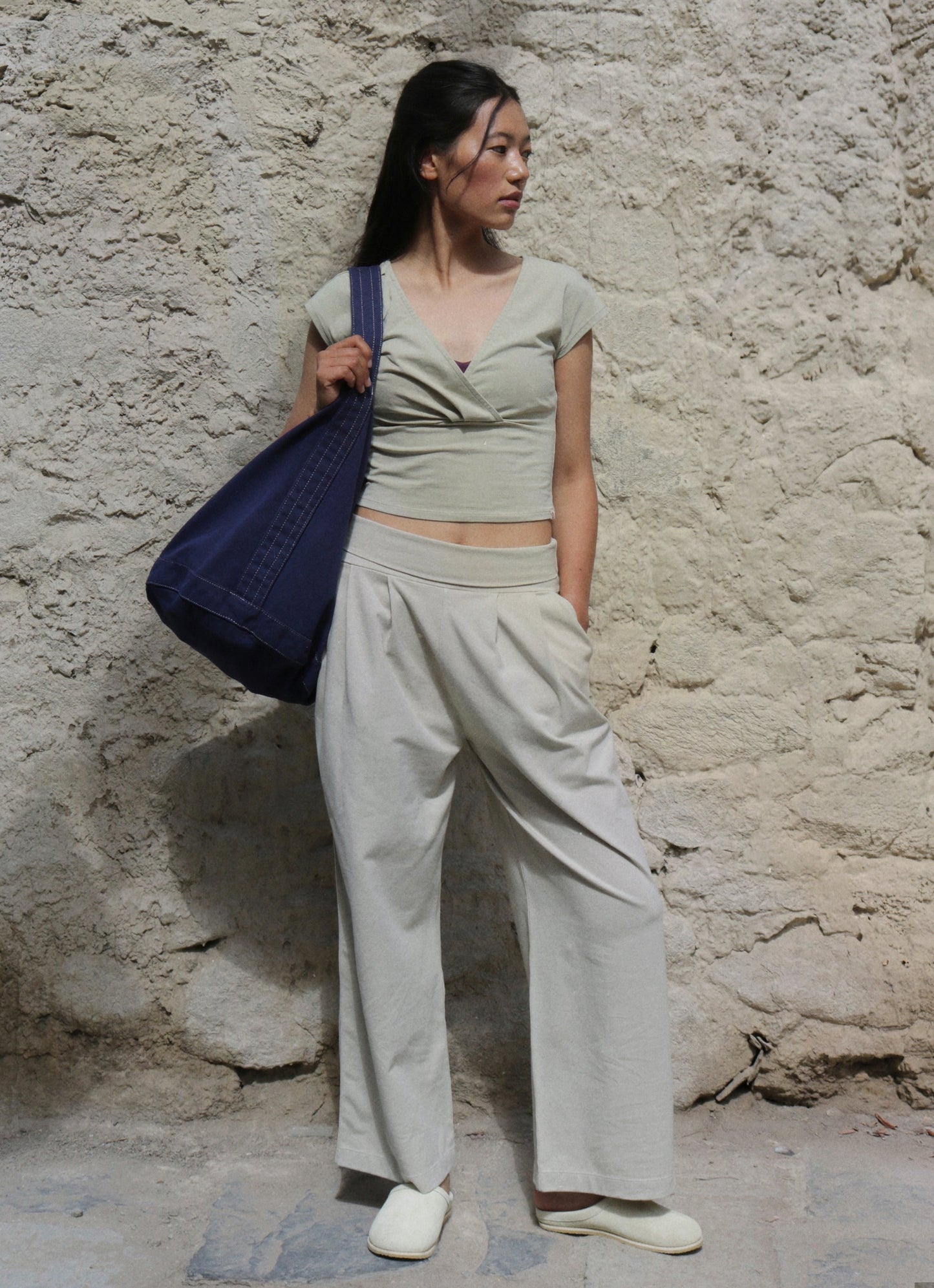 Fortune straight pants_Moss Gray