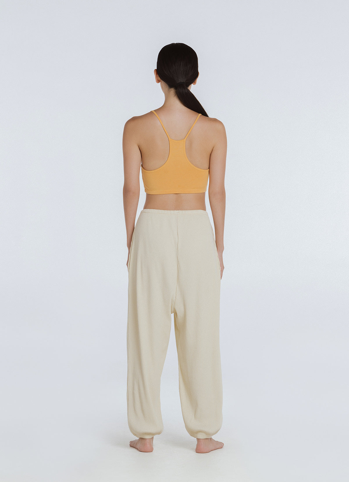 Rib jogger pants #3_Oyster White