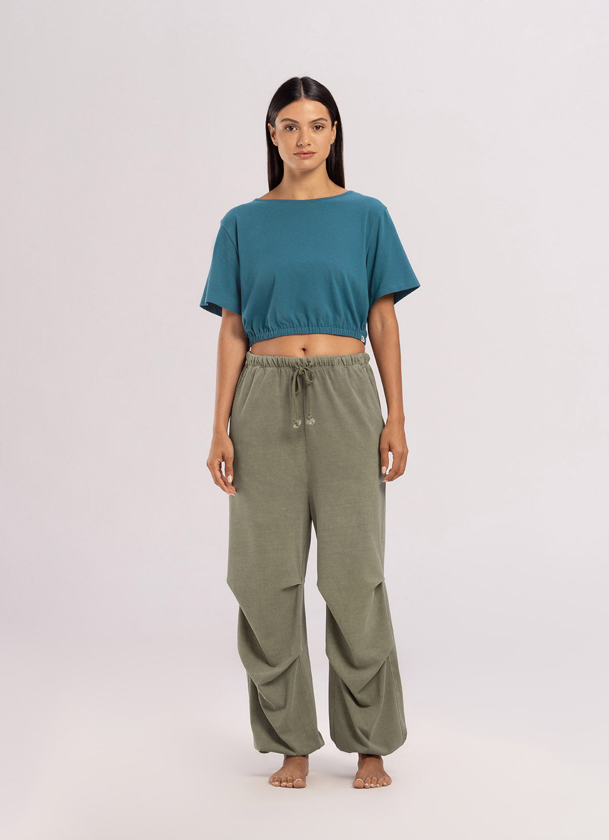 Double tuck pants_Grey Khaki