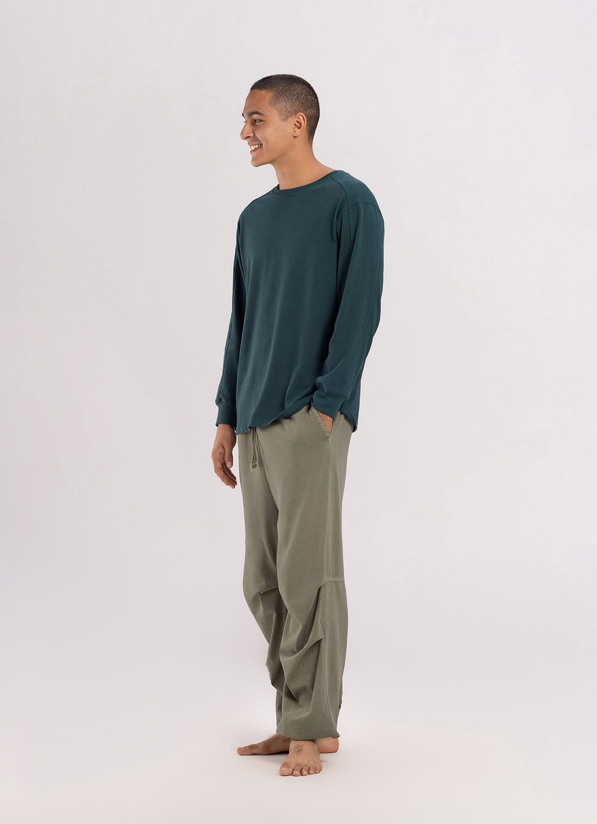 Double tuck pants_Grey Khaki