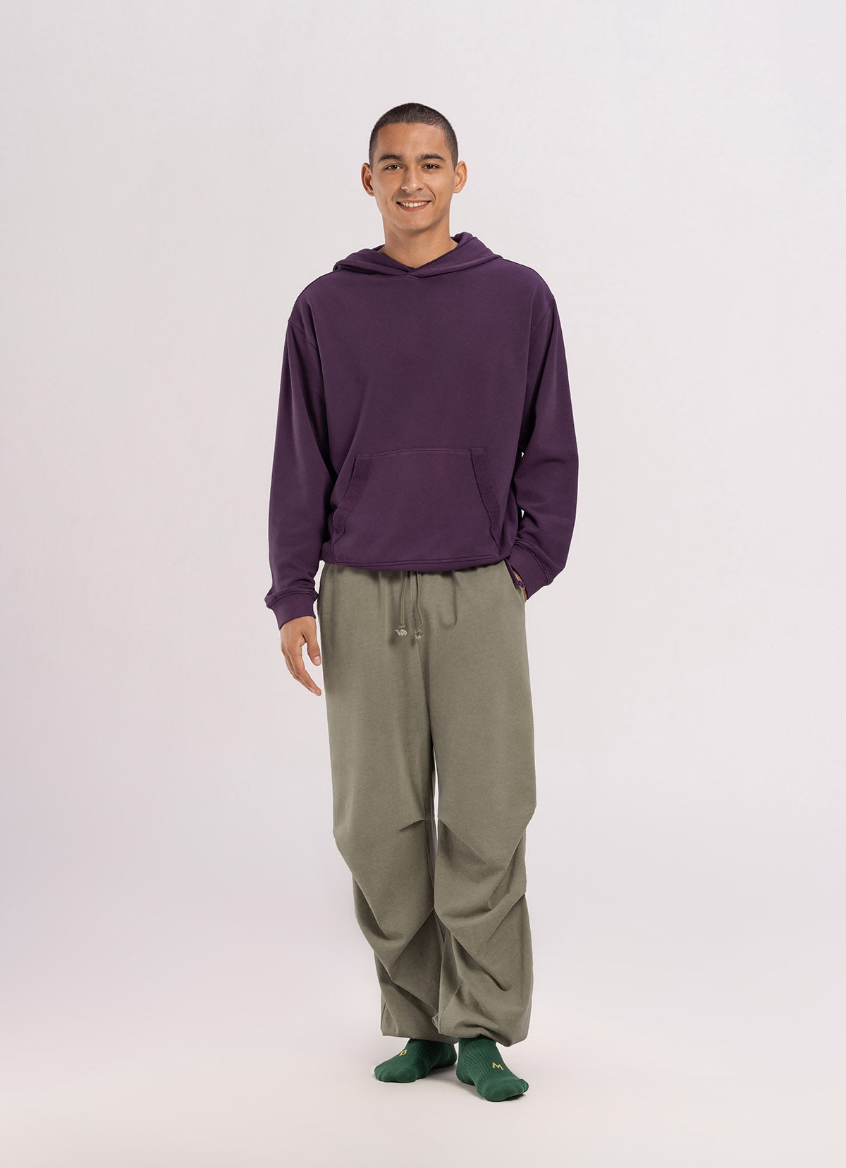 Double tuck pants_Grey Khaki