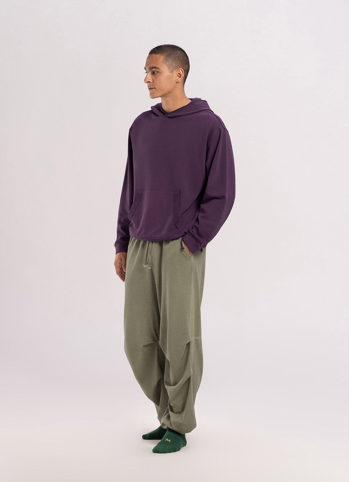 Double tuck pants_Grey Khaki