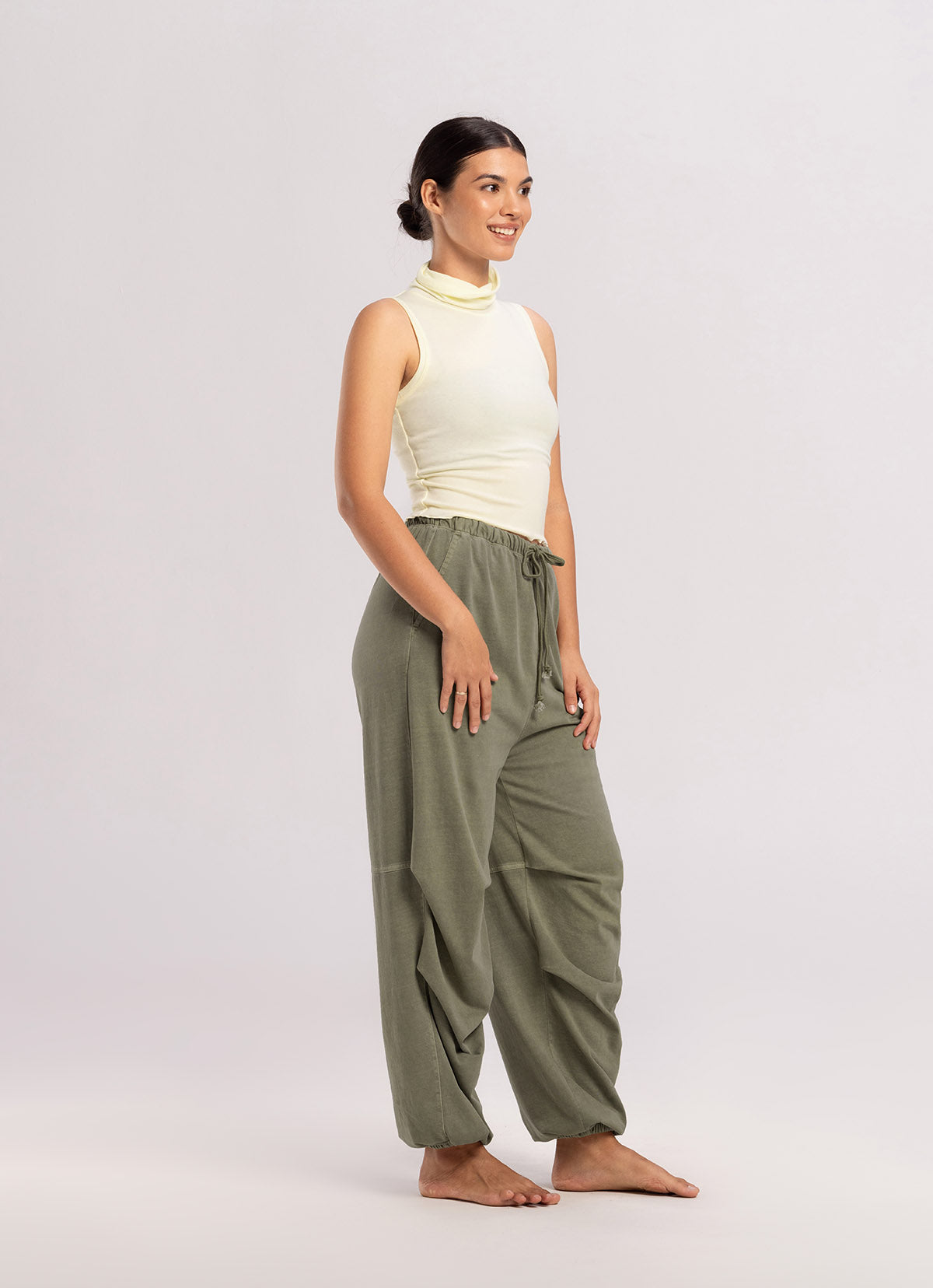 Double tuck pants_Grey Khaki