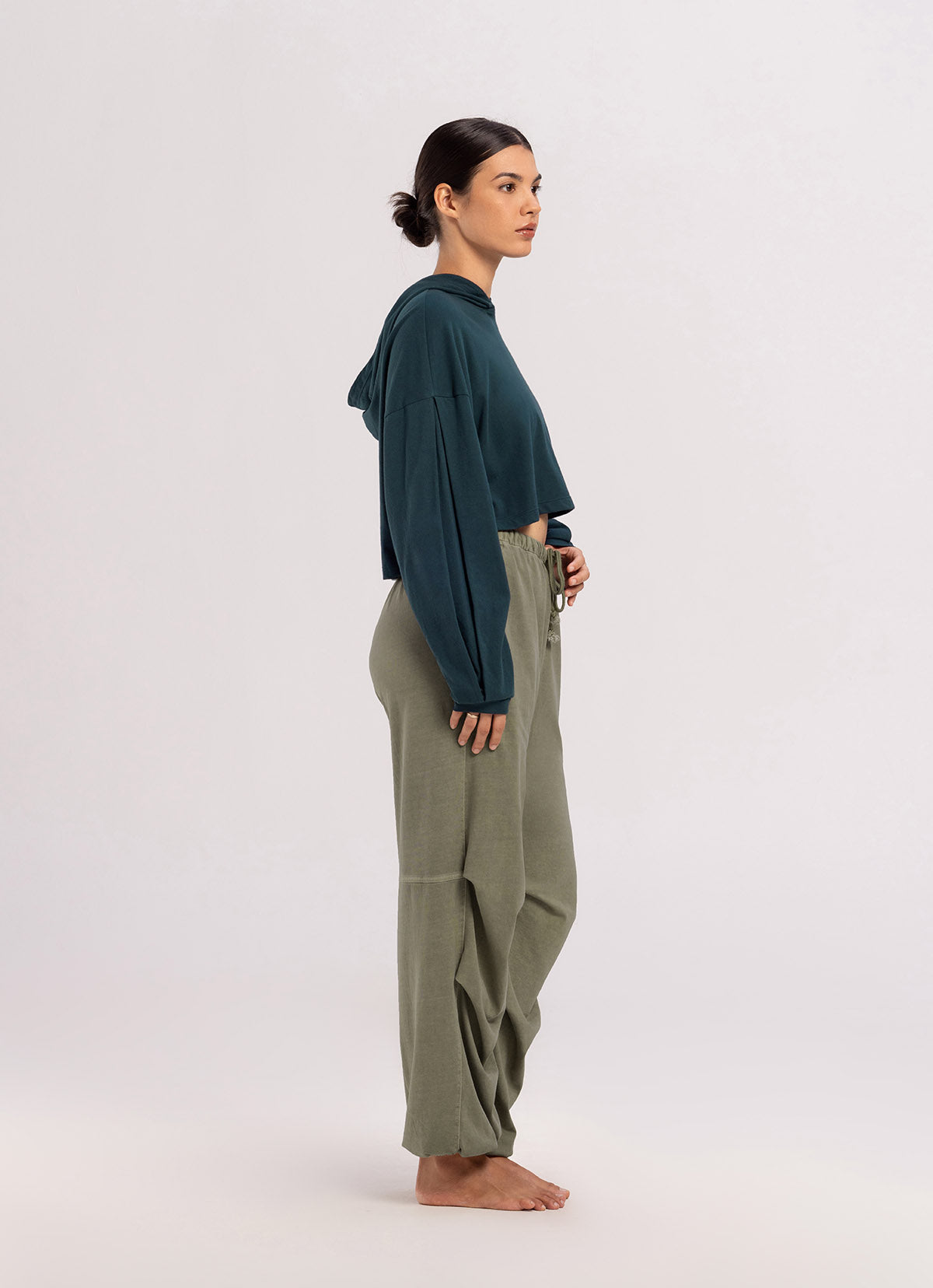 Double tuck pants_Grey Khaki