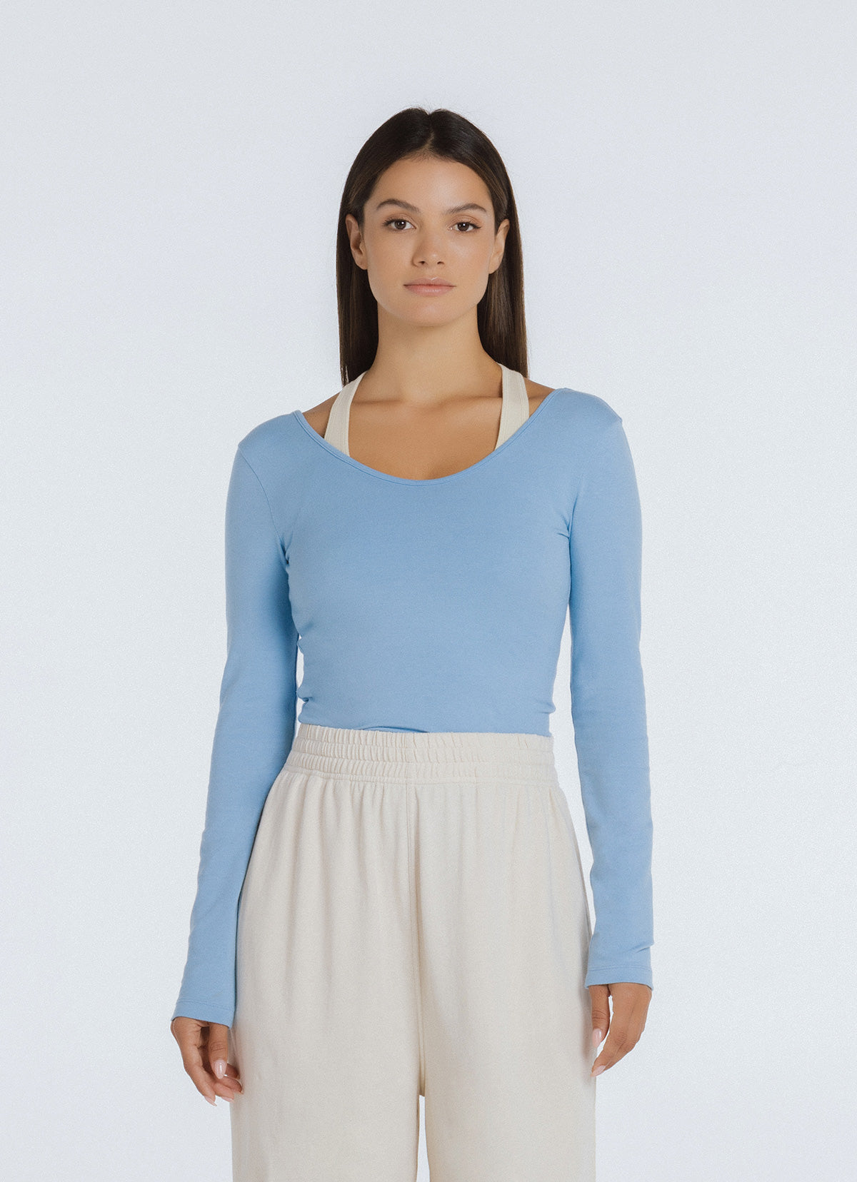 Bahu long sleeve top_Light Blue