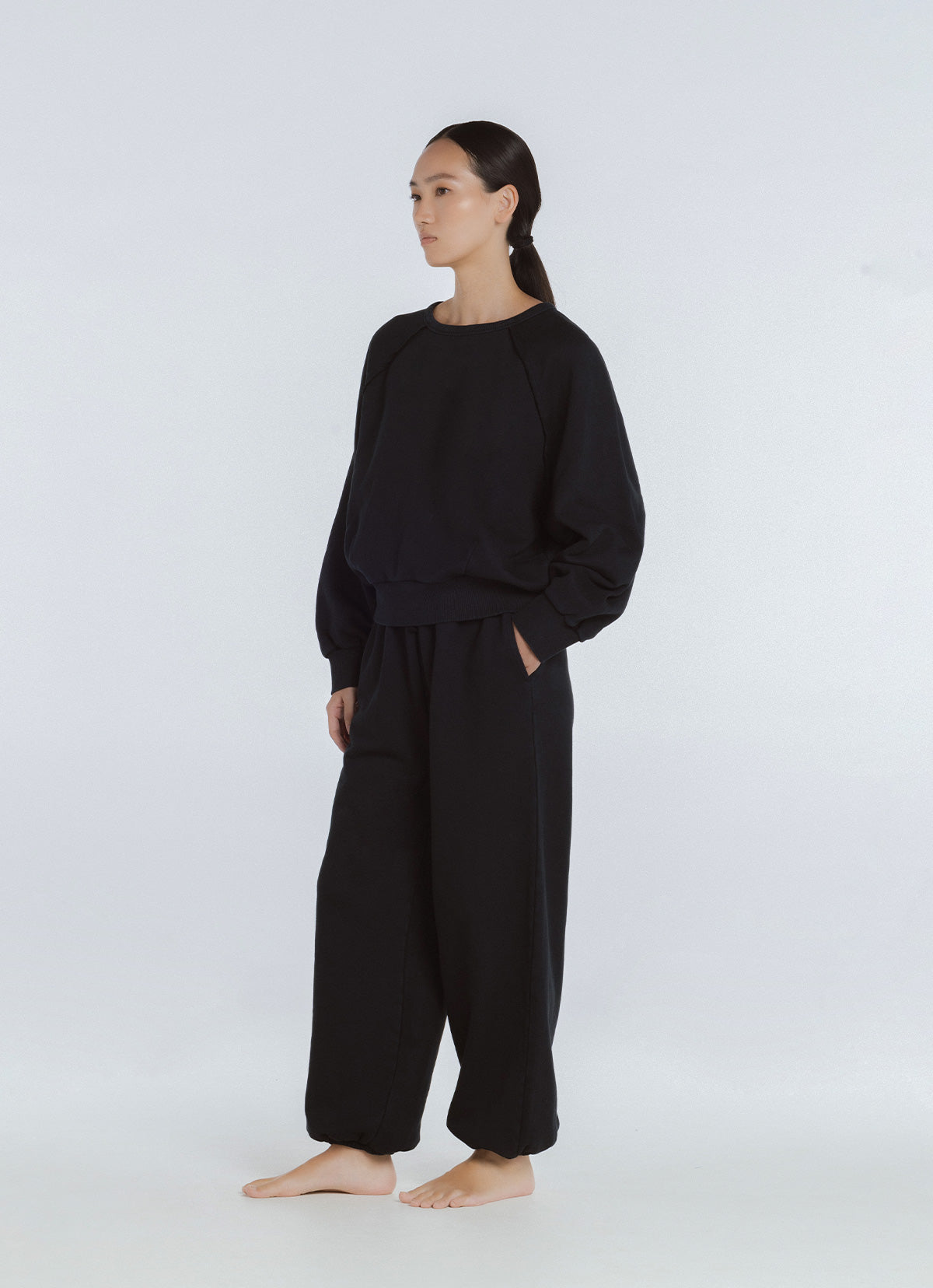 Balloon jogger pants (Unisex)_Black