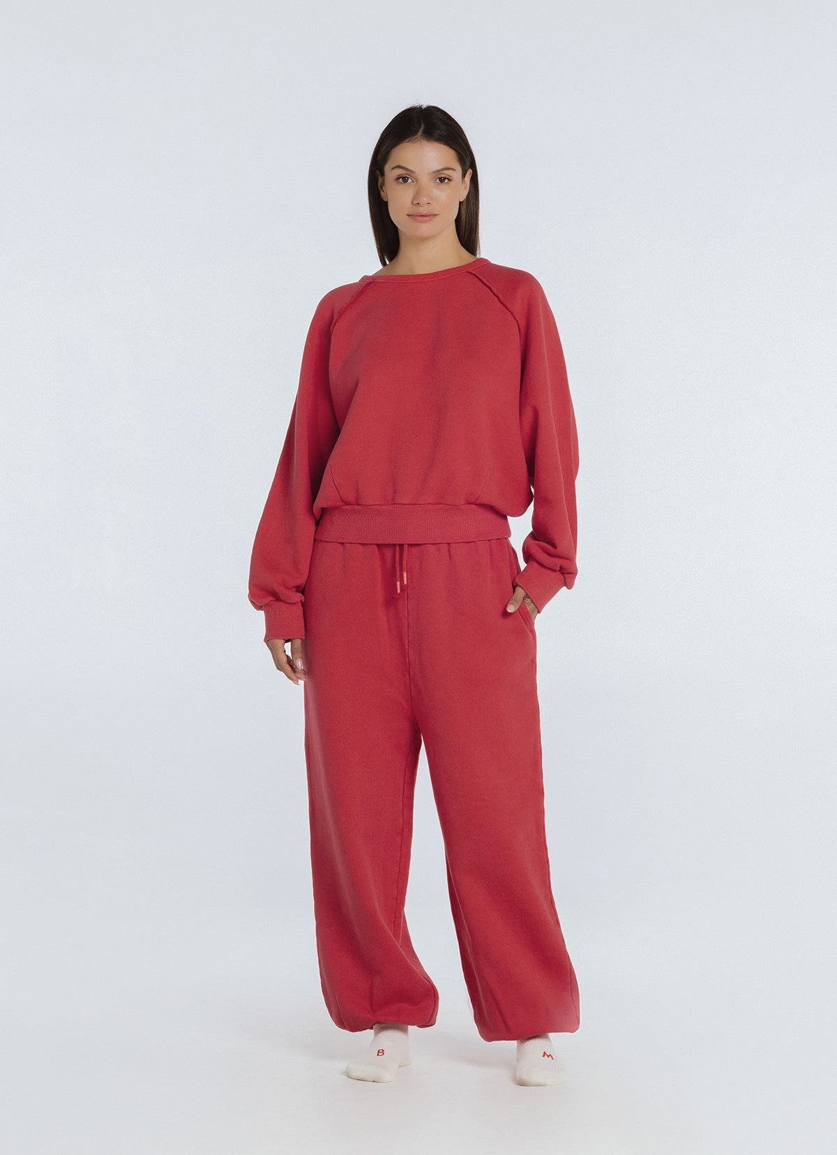 Balloon jogger pants (Unisex)_Red