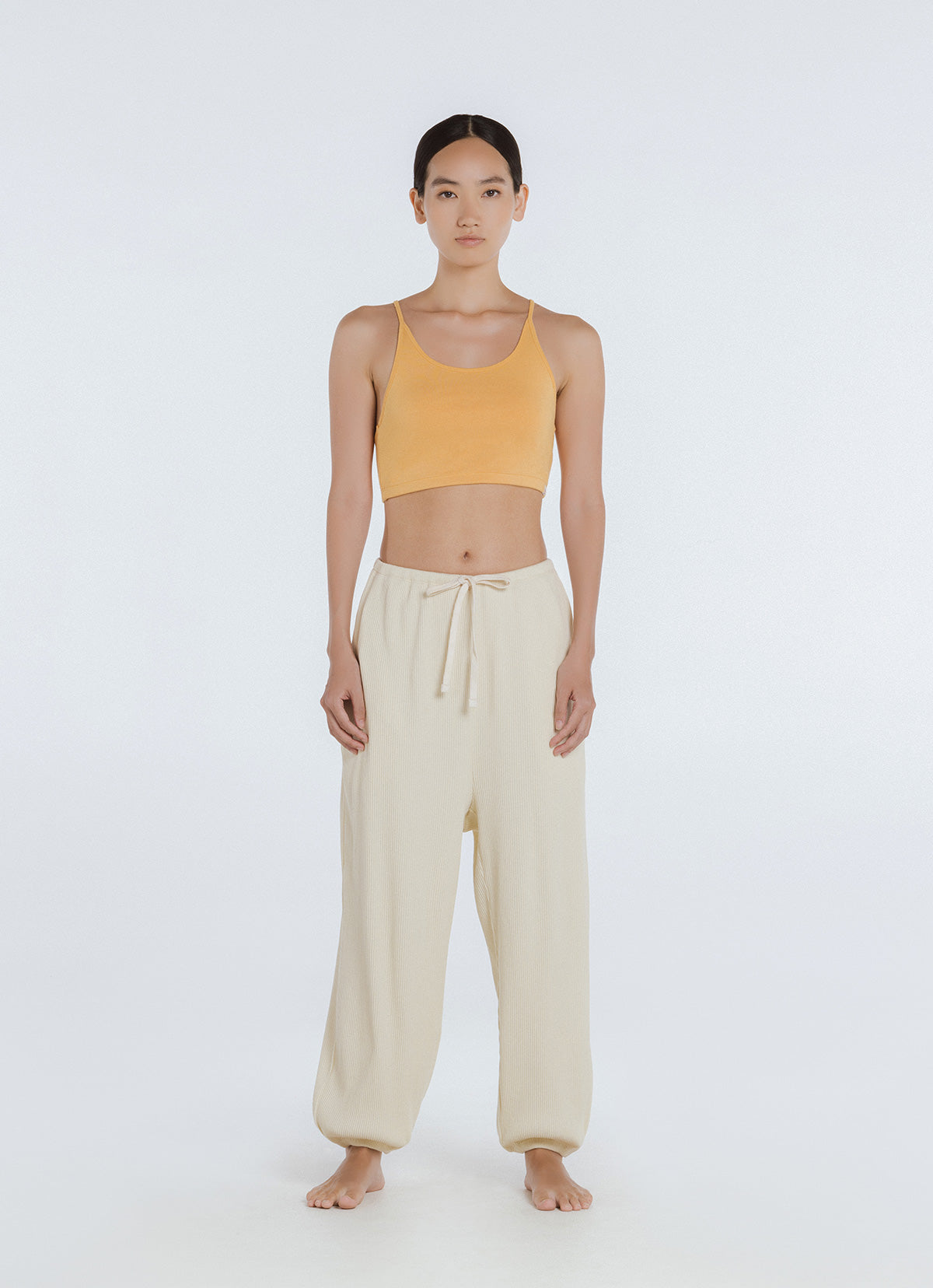 Rib jogger pants #3_Oyster White