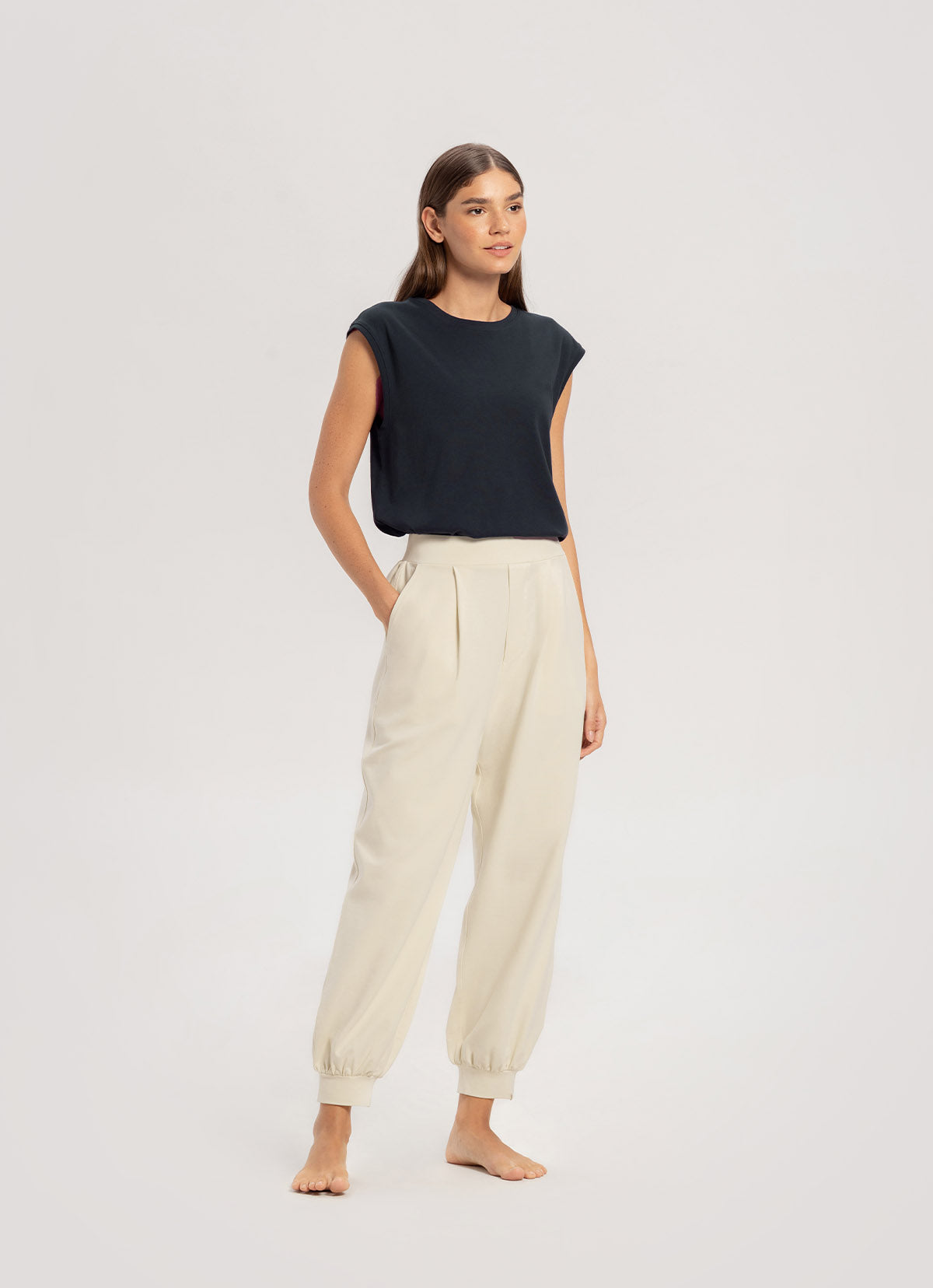 Simple round sleeveless (Unisex)_Blueberry