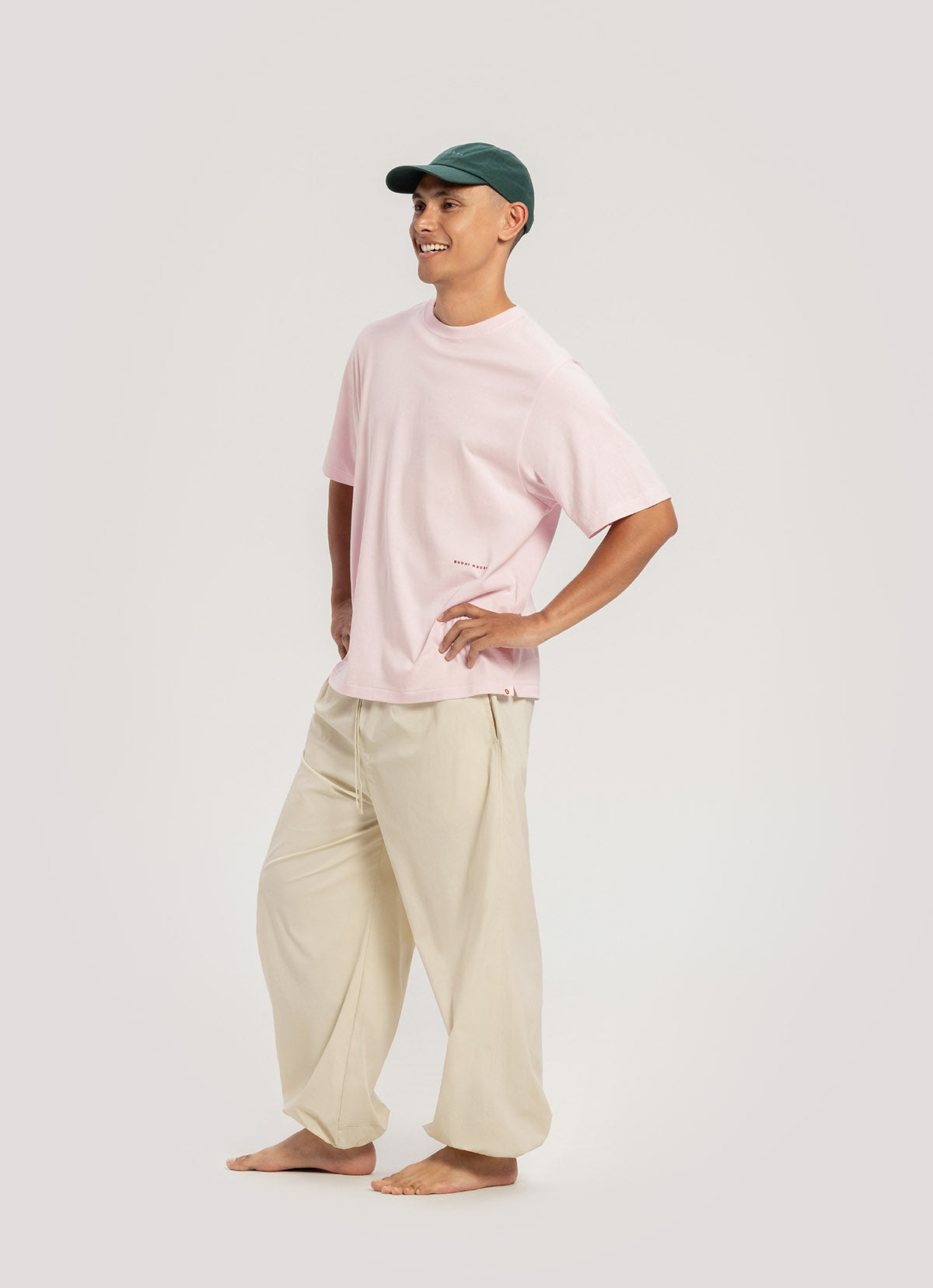 Diagonal jogger pants (Nylon ver.)_Bone White