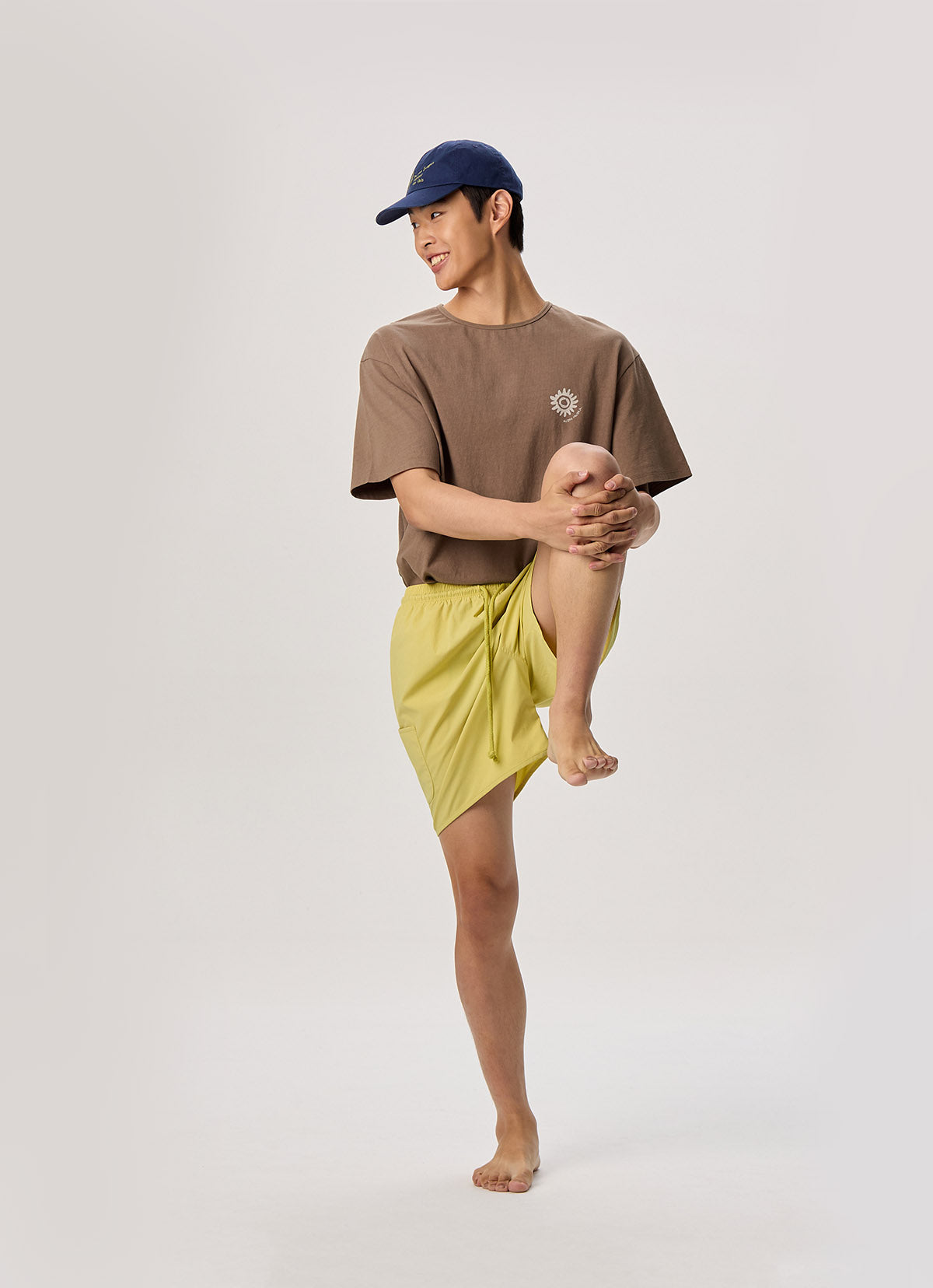 Pocket wide shorts (Unisex)_Muted Lime