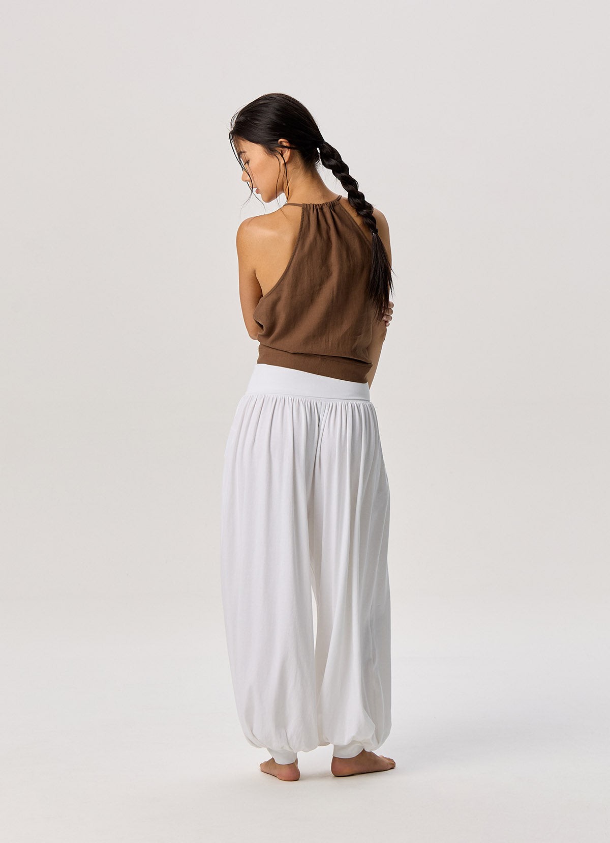 Linen shirring sleeveless_Brown Lentil