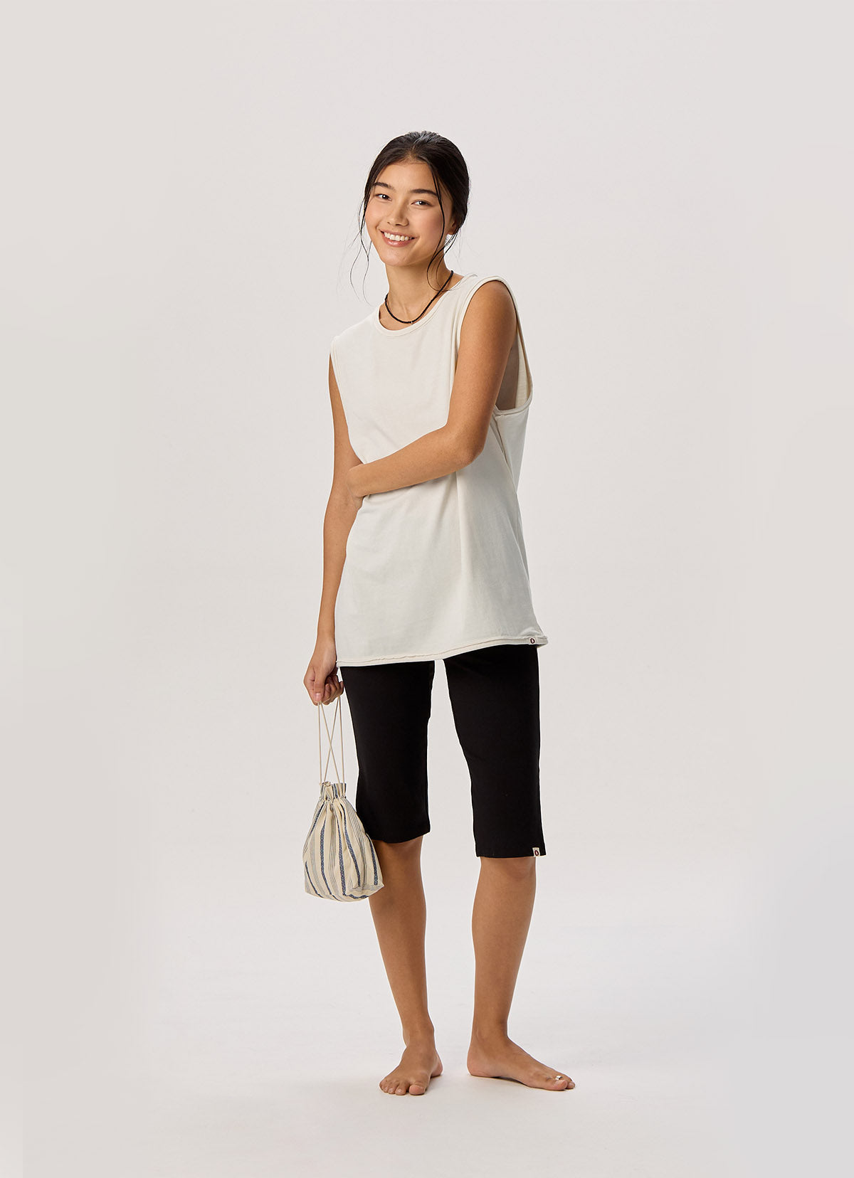 V slit sleeveless (Unisex)_Star White