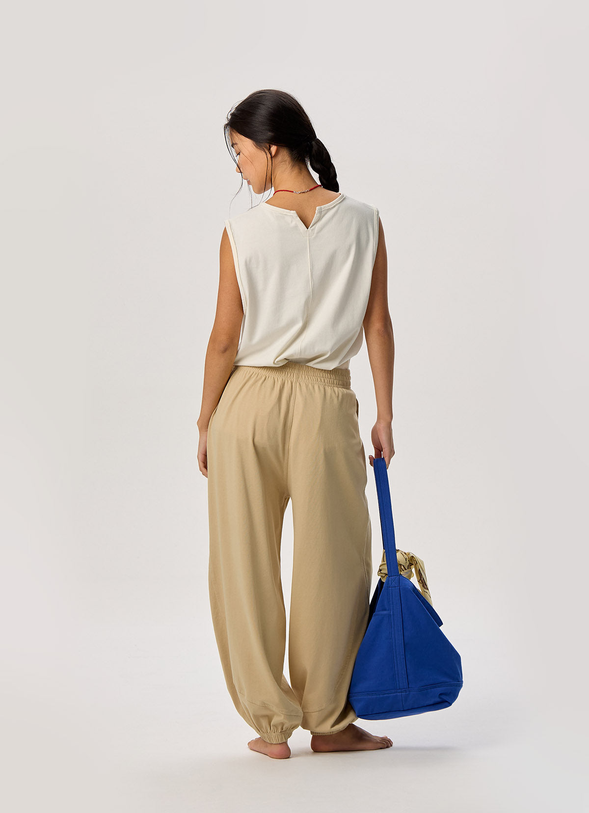V slit sleeveless (Unisex)_Star White