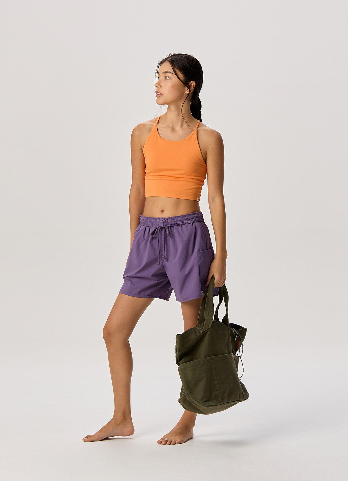 Pocket wide shorts (Unisex)_Grape Compote