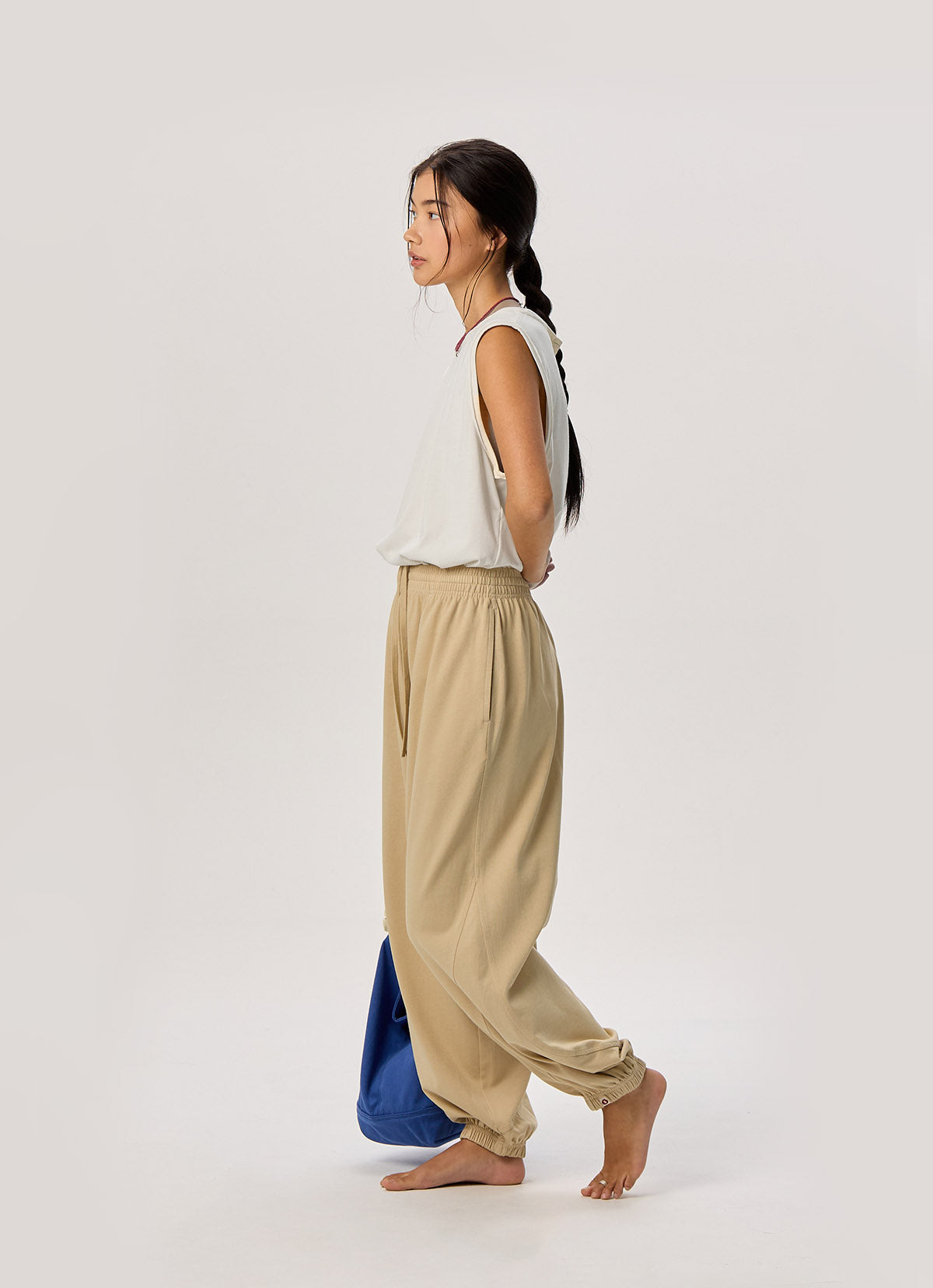 V slit sleeveless (Unisex)_Star White