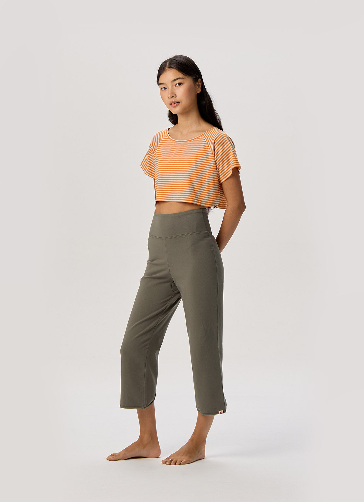 Belly short sleeve_stripe_Orange Multi