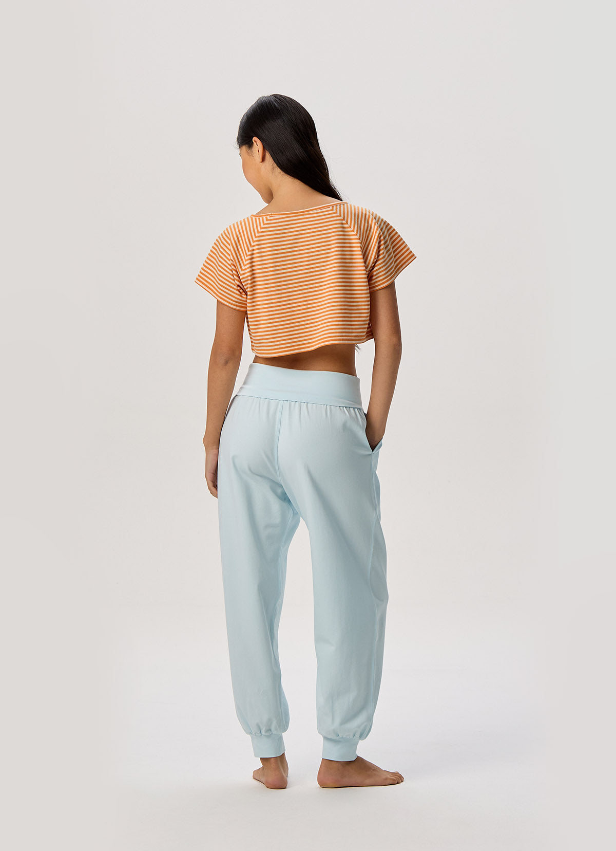 Belly short sleeve_stripe_Orange Multi
