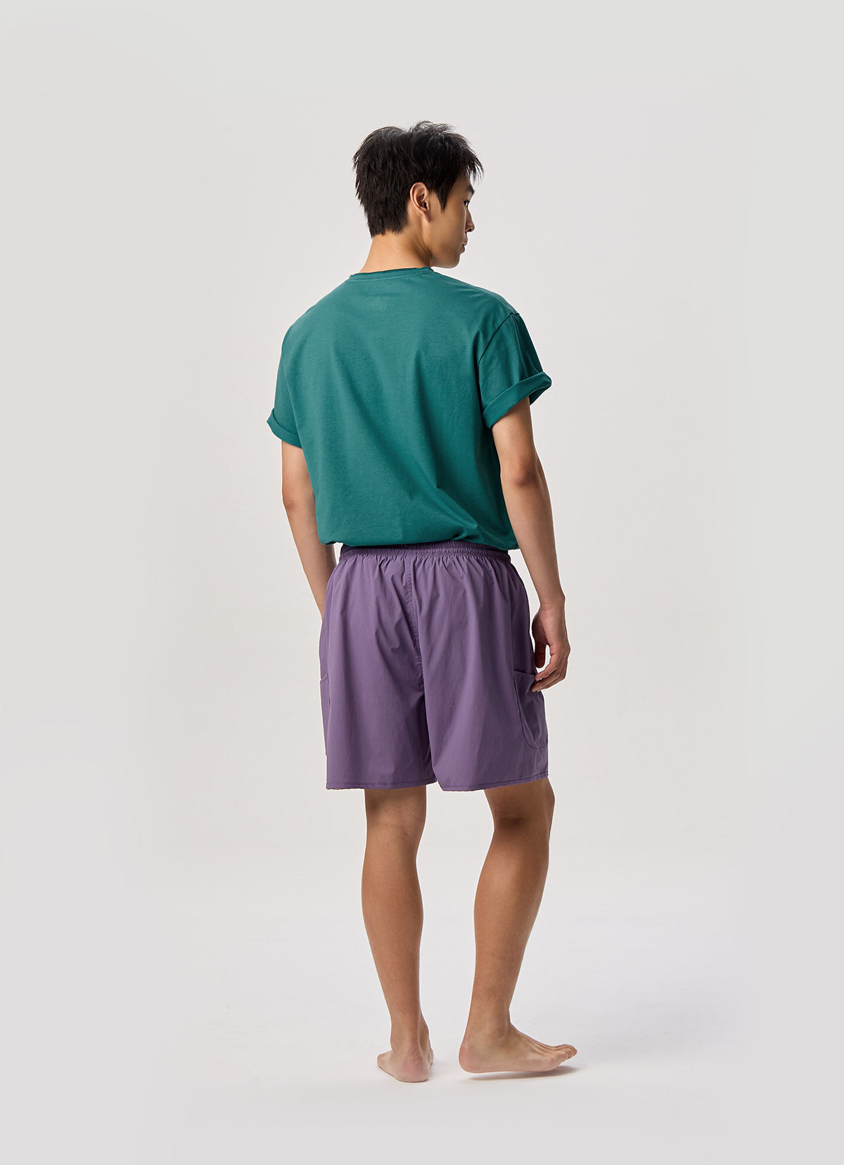 Pocket wide shorts (Unisex)_Grape Compote