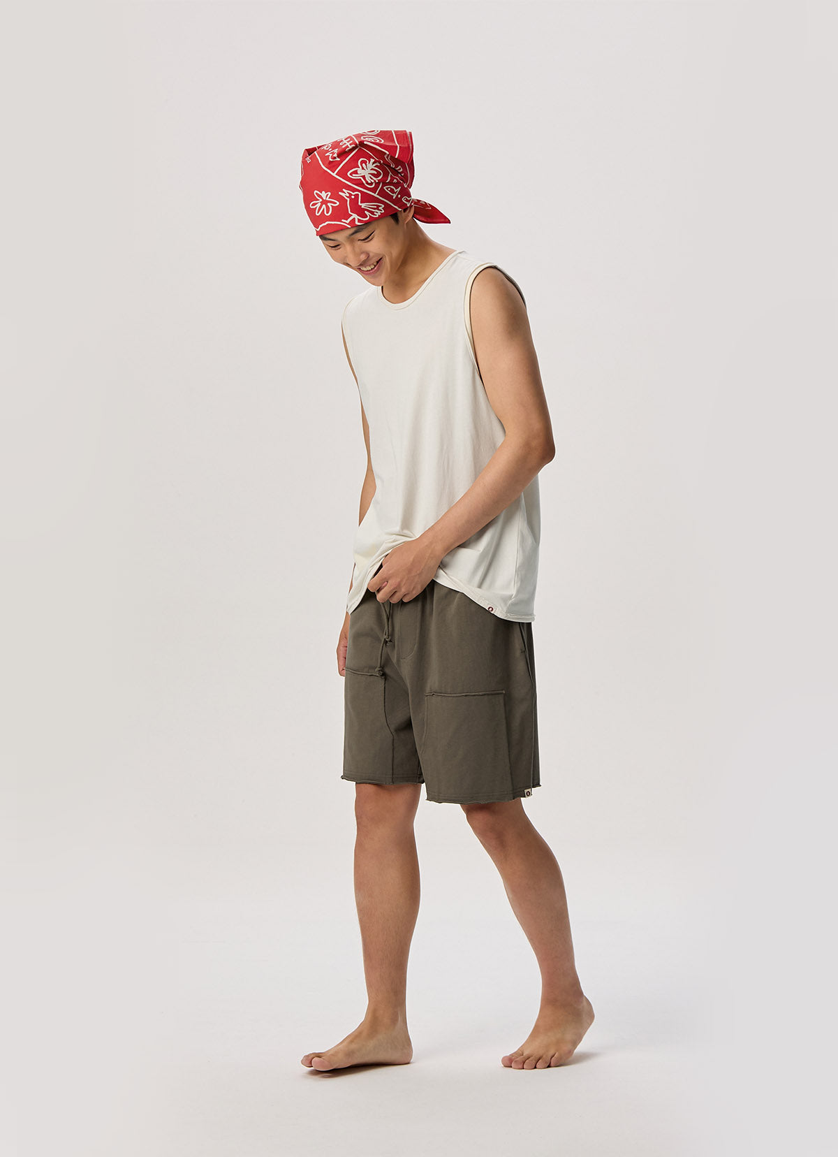 V slit sleeveless (Unisex)_Star White