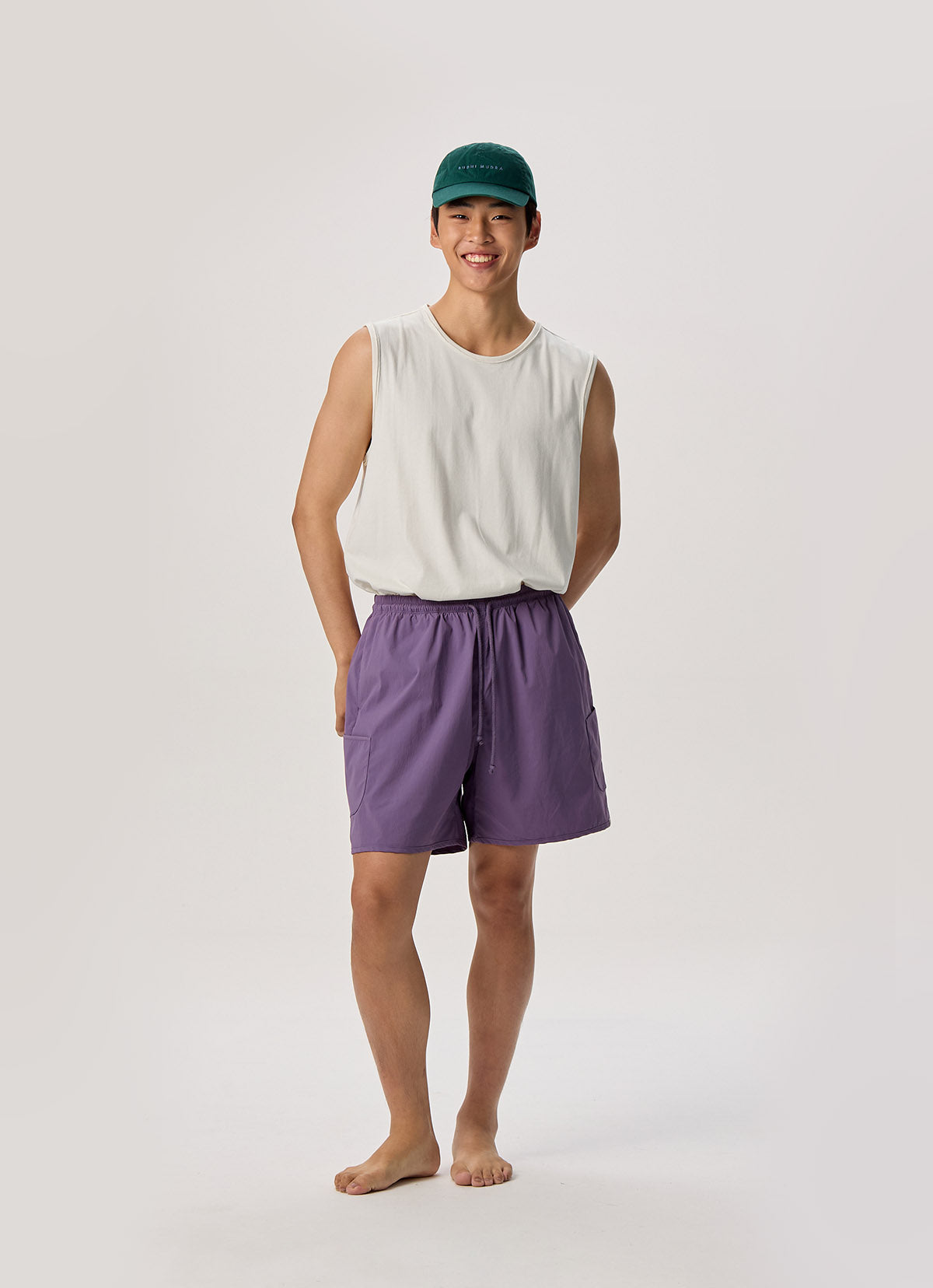 V slit sleeveless (Unisex)_Star White