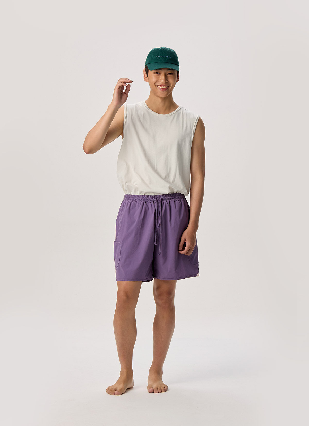 V slit sleeveless (Unisex)_Star White
