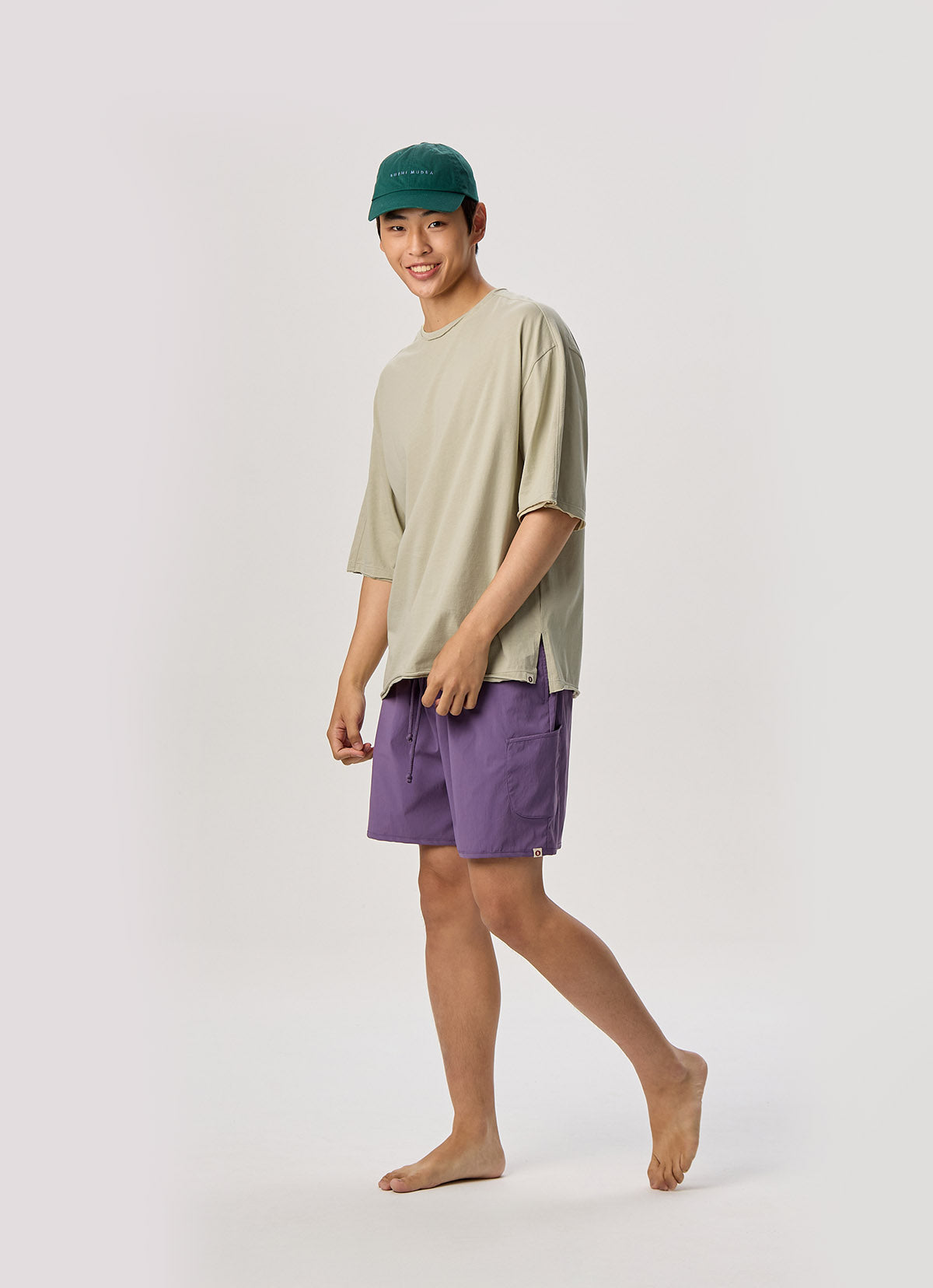 Pocket wide shorts (Unisex)_Grape Compote