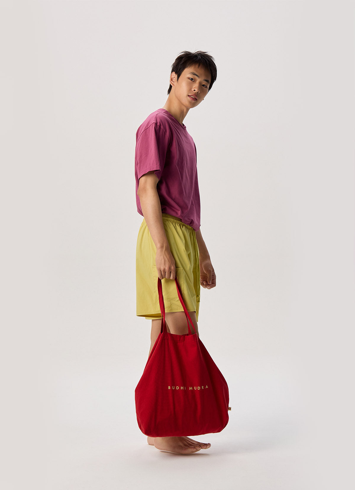 Pocket wide shorts (Unisex)_Muted Lime
