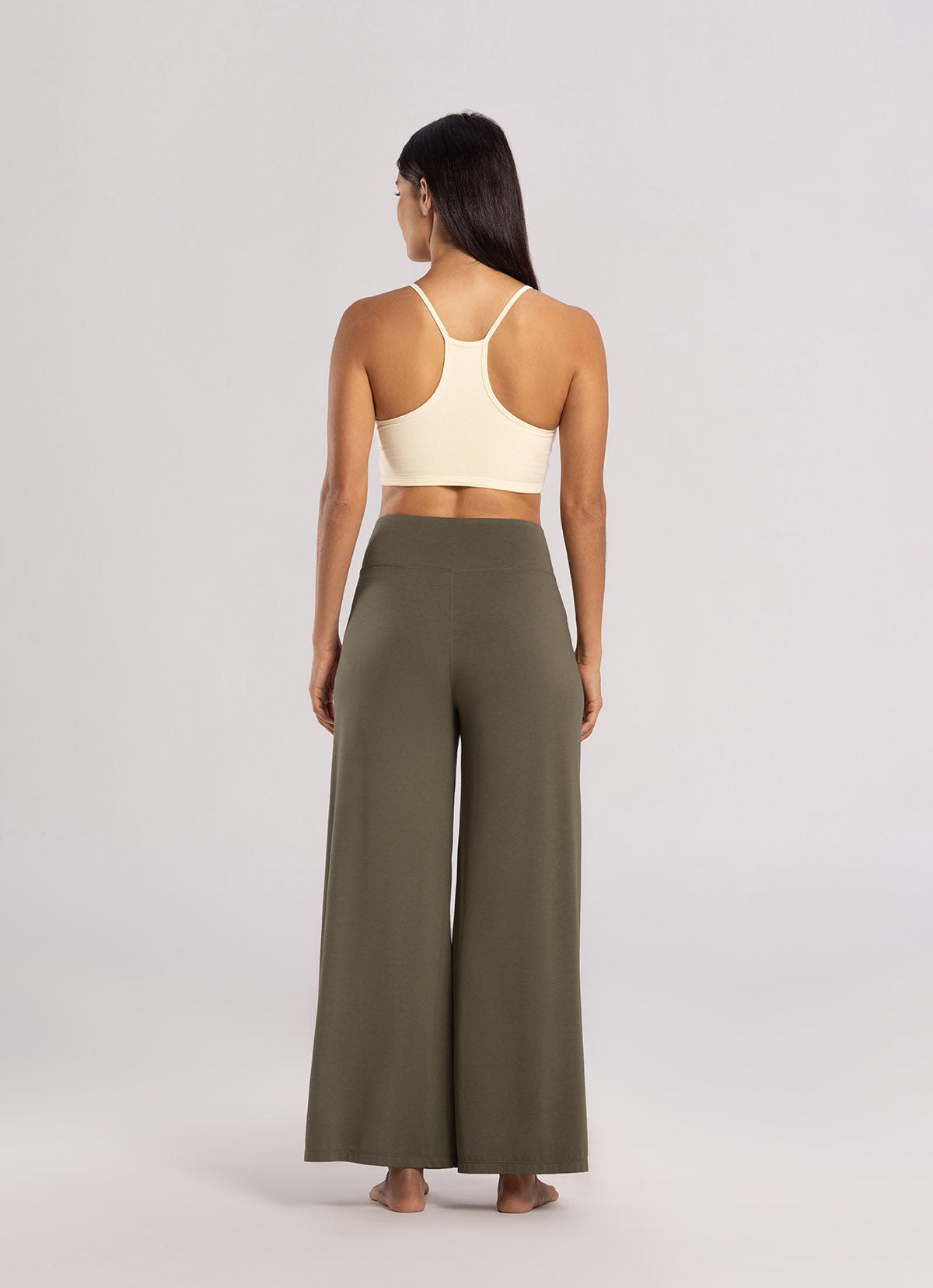 Shirring wide pants_Stone Gray