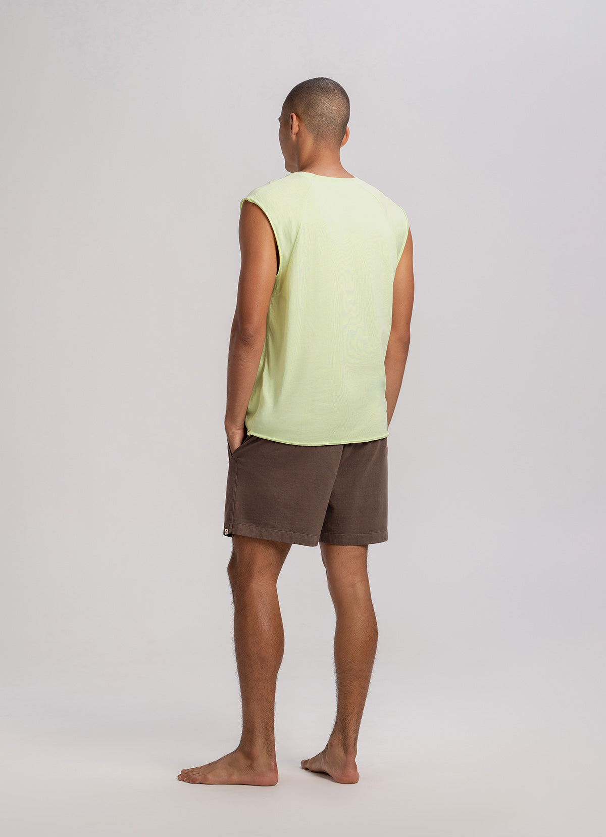 One tuck panelled shorts (Unisex)_Cocoa