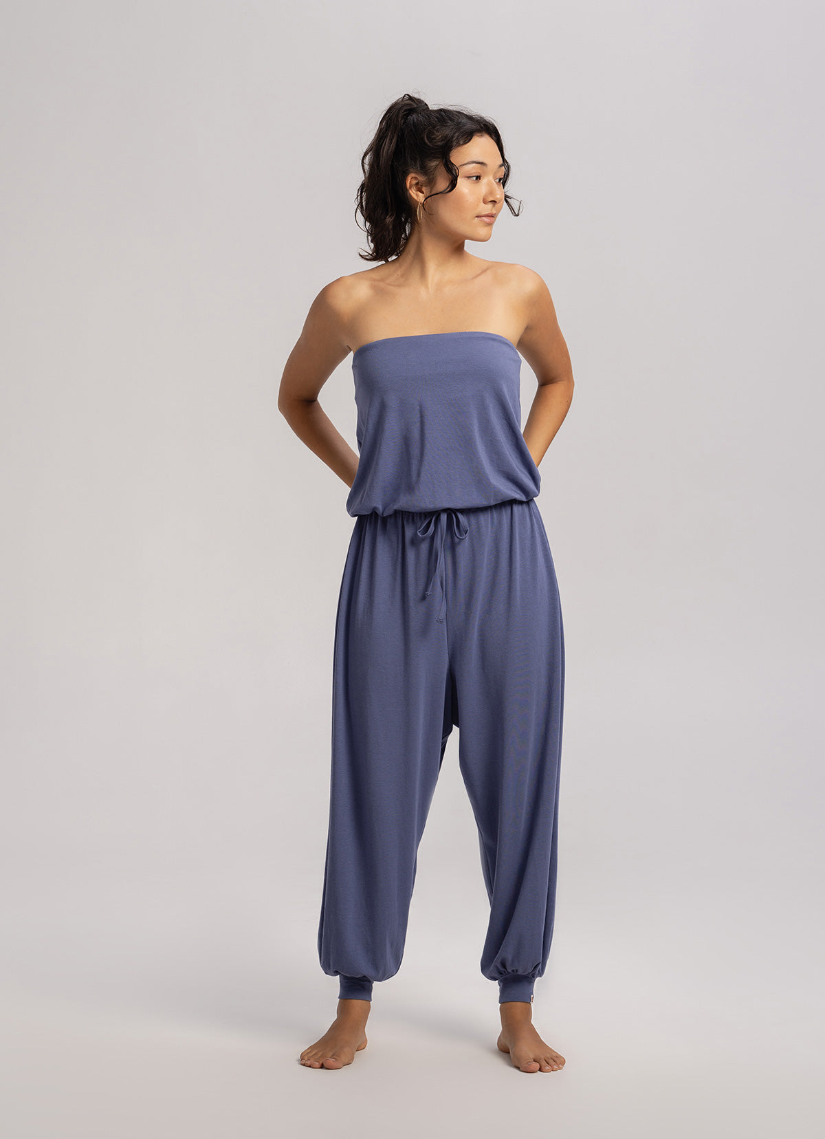 Simple tube jumpsuit_Grey Blue