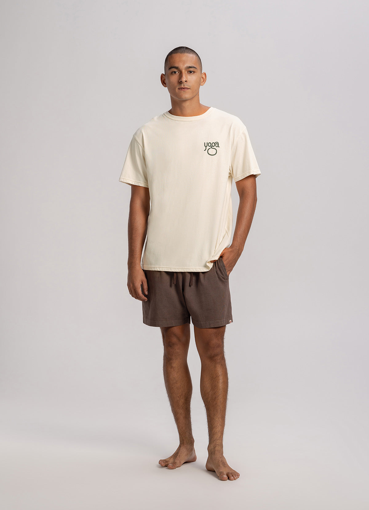 One tuck panelled shorts (Unisex)_Cocoa