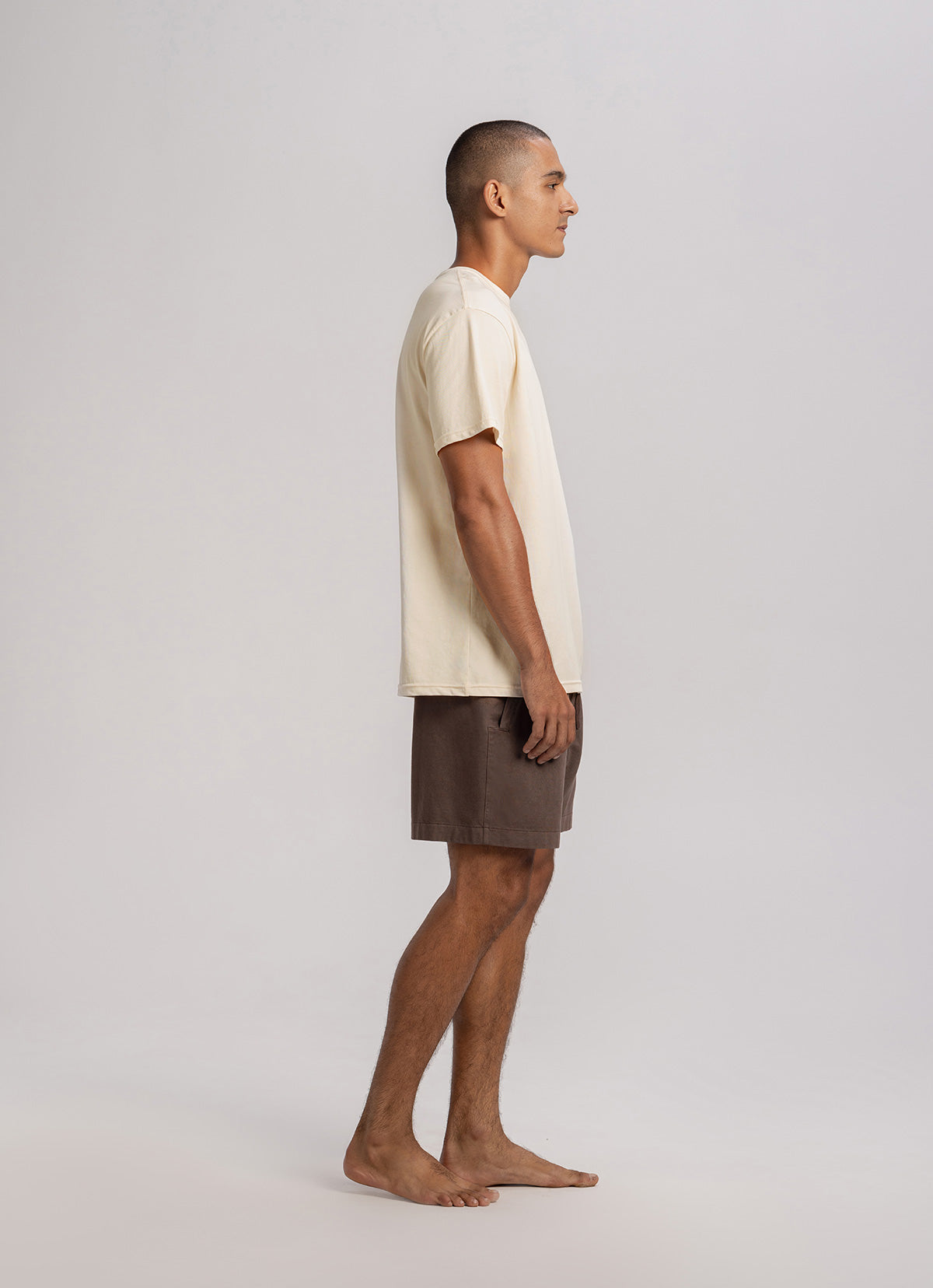 One tuck panelled shorts (Unisex)_Cocoa