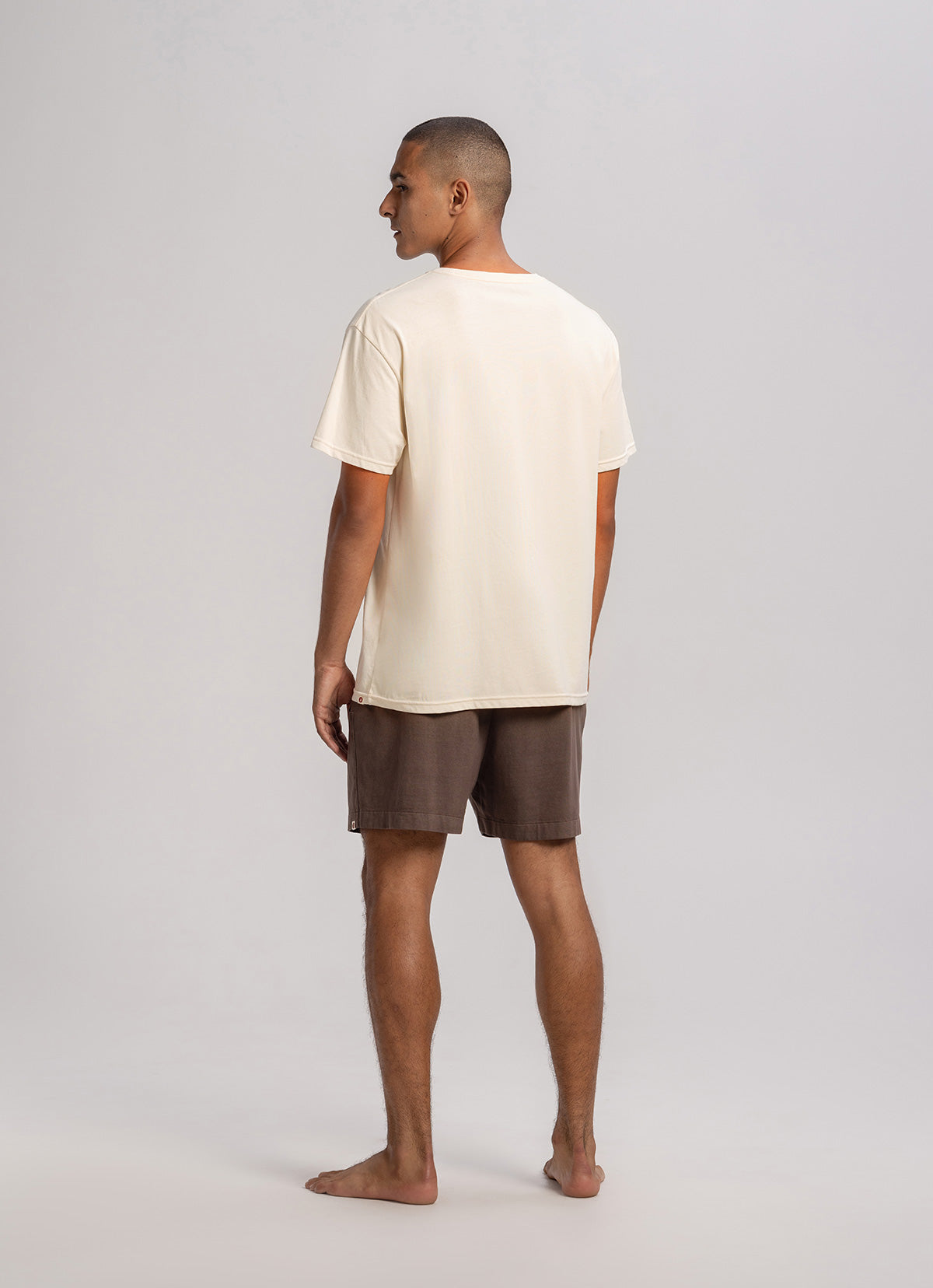 One tuck panelled shorts (Unisex)_Cocoa