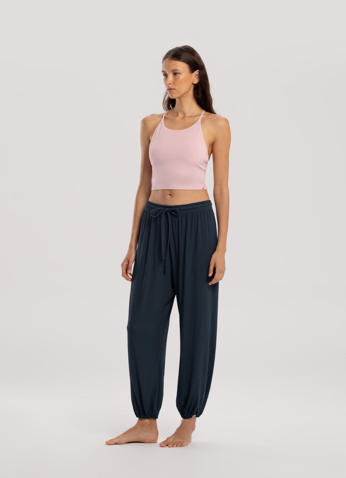 Rib jogger pants_Sea storm